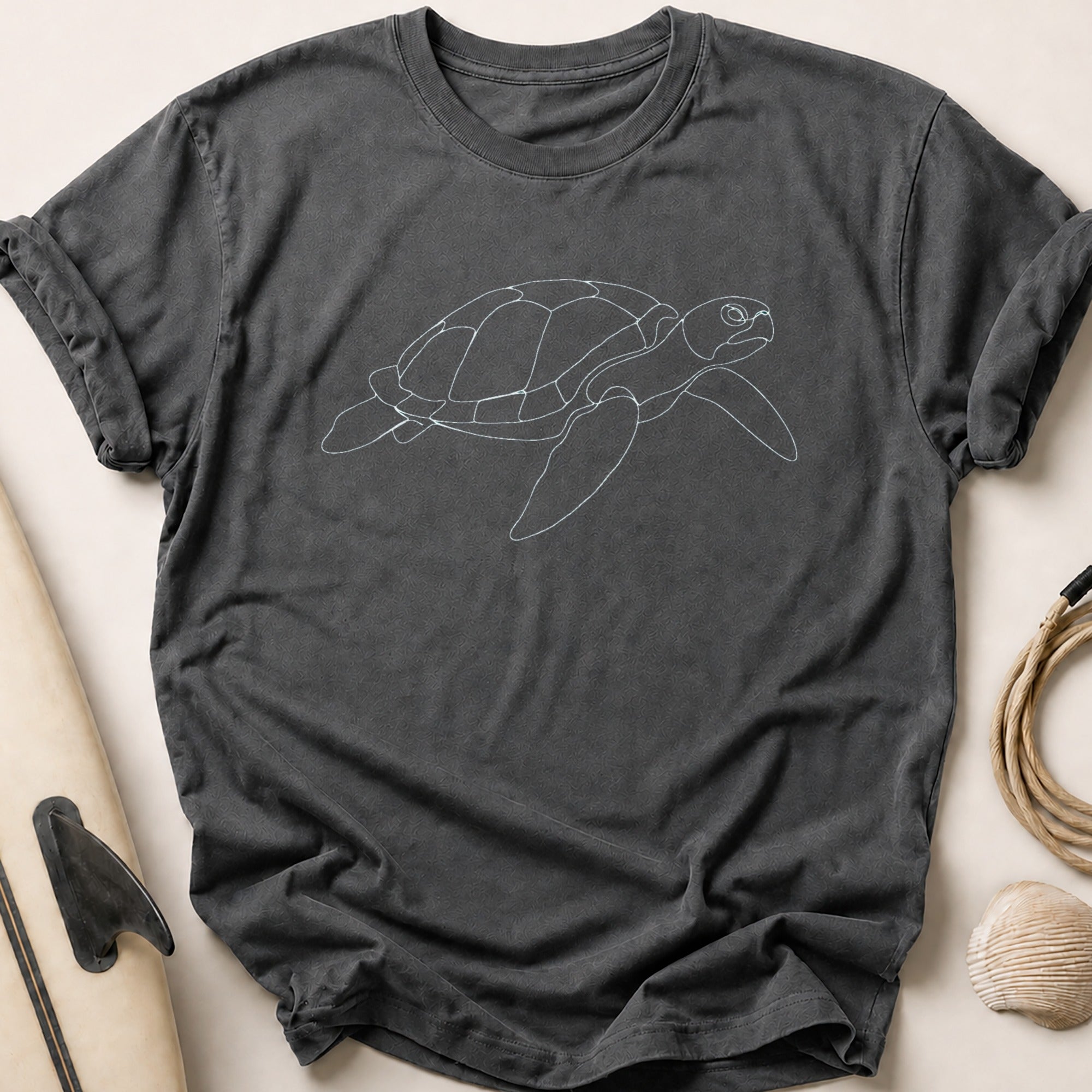 Sea Turtle Gliding Tee - Charcoal