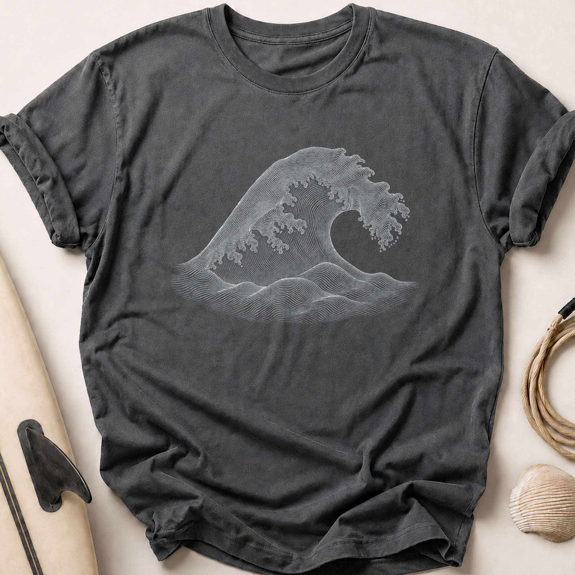 Cresting Wave (Multi-Line) Tee - Charcoal