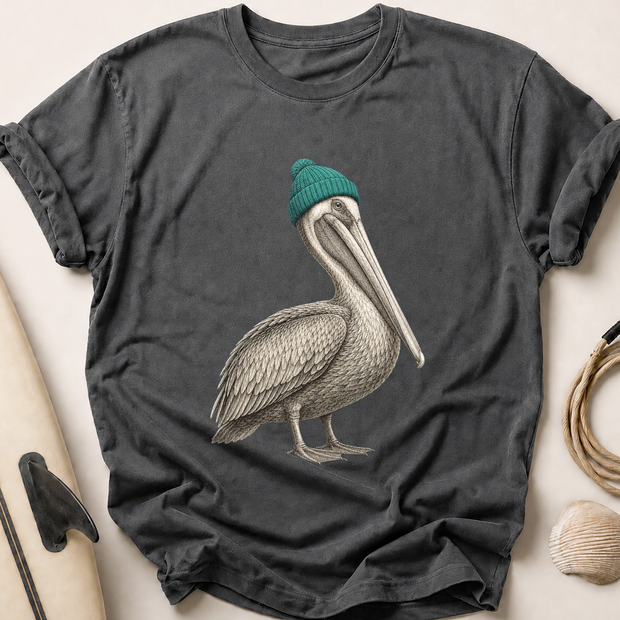 Brown Pelican Tee - Charcoal