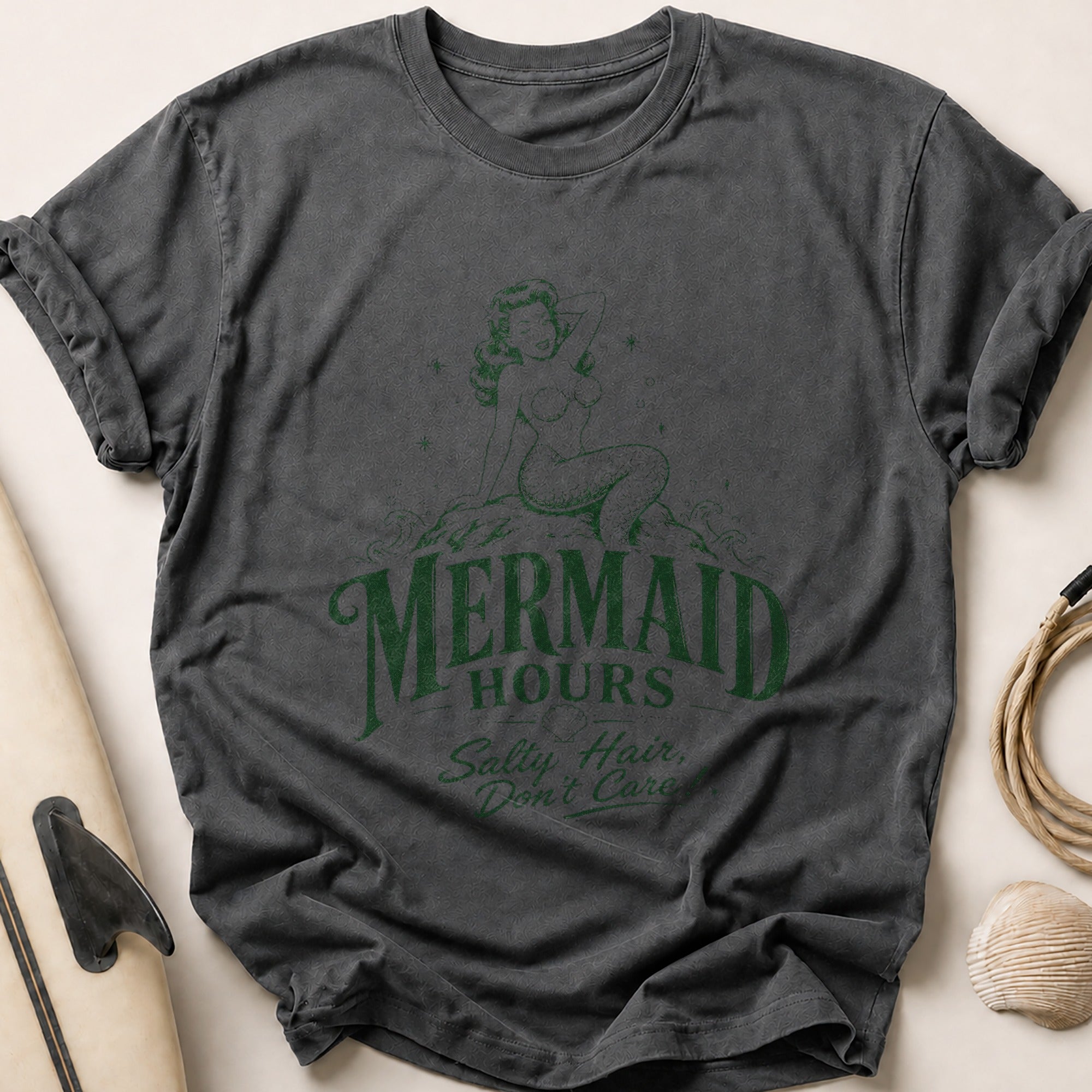 Mermaid Hours Tee - Charcoal