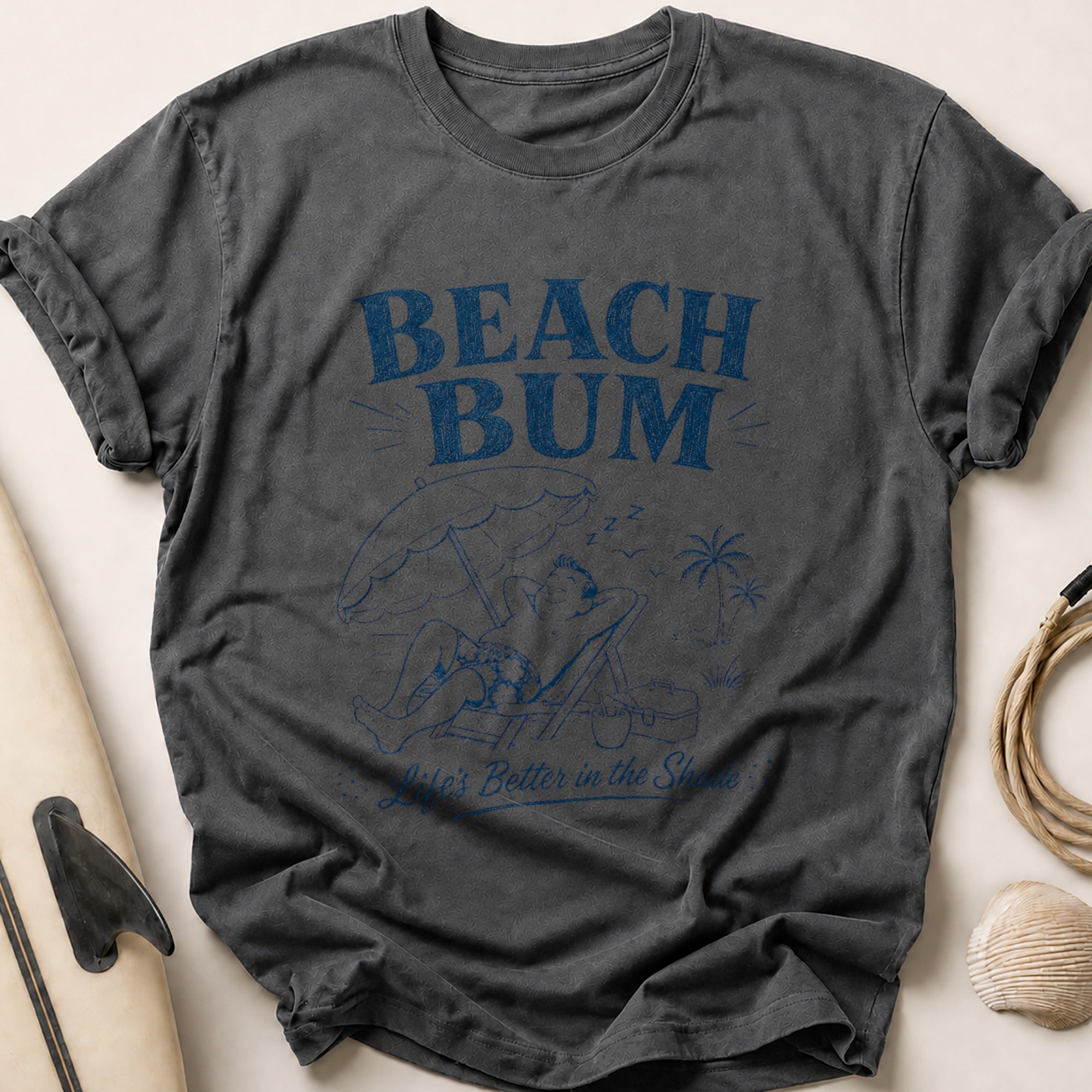 Beach Bum Tee - Charcoal