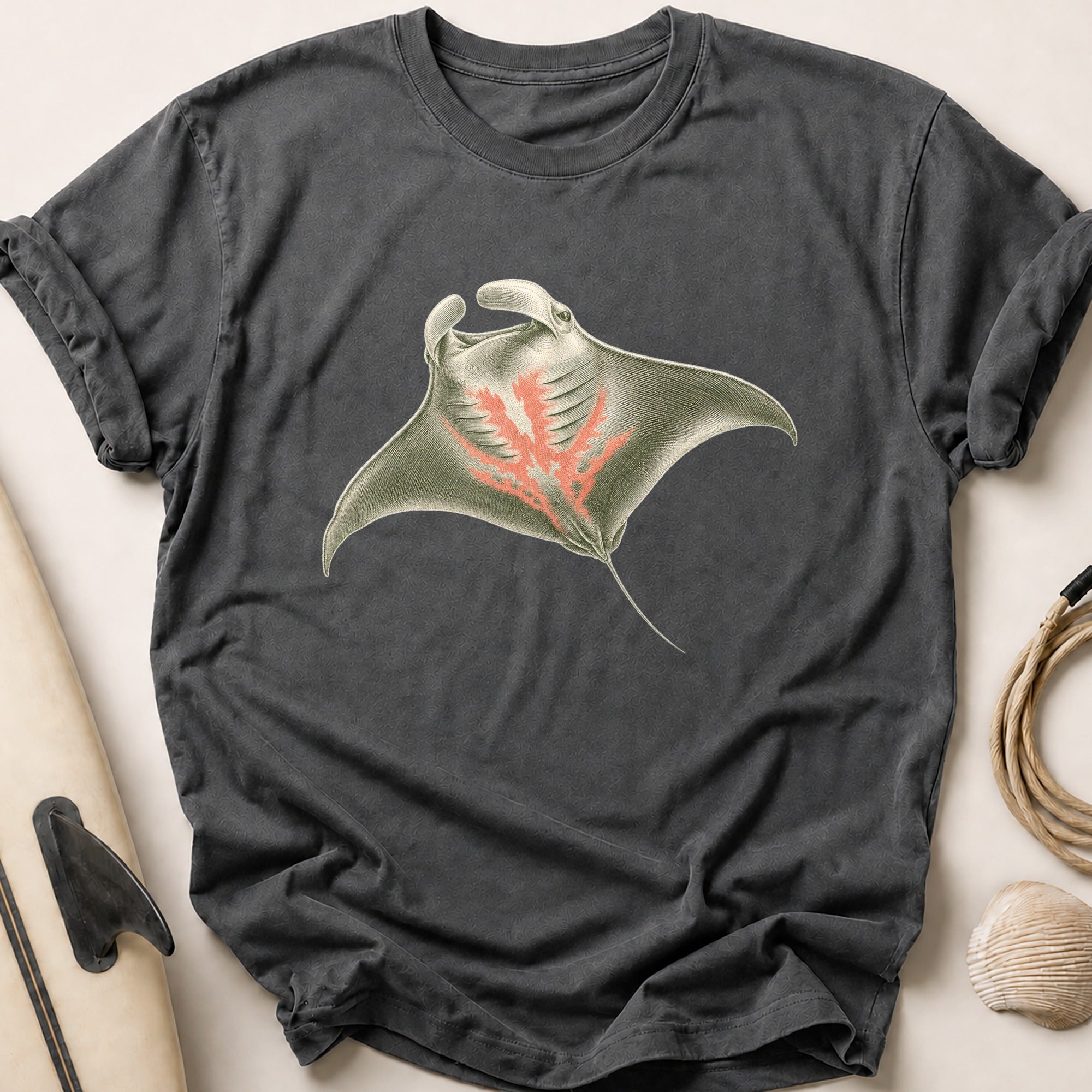 Manta Ray Gliding III Tee - Charcoal