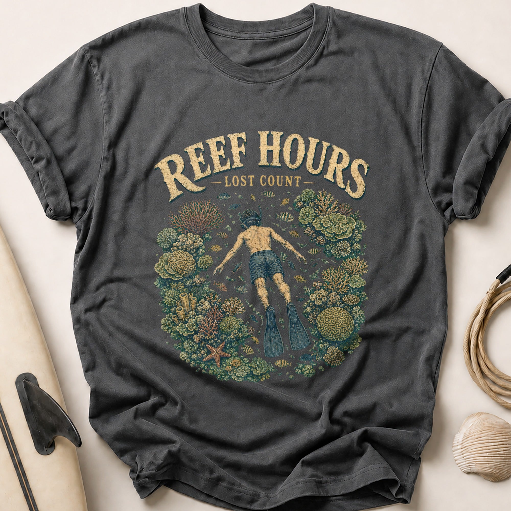 Reef Hours Tee - Charcoal