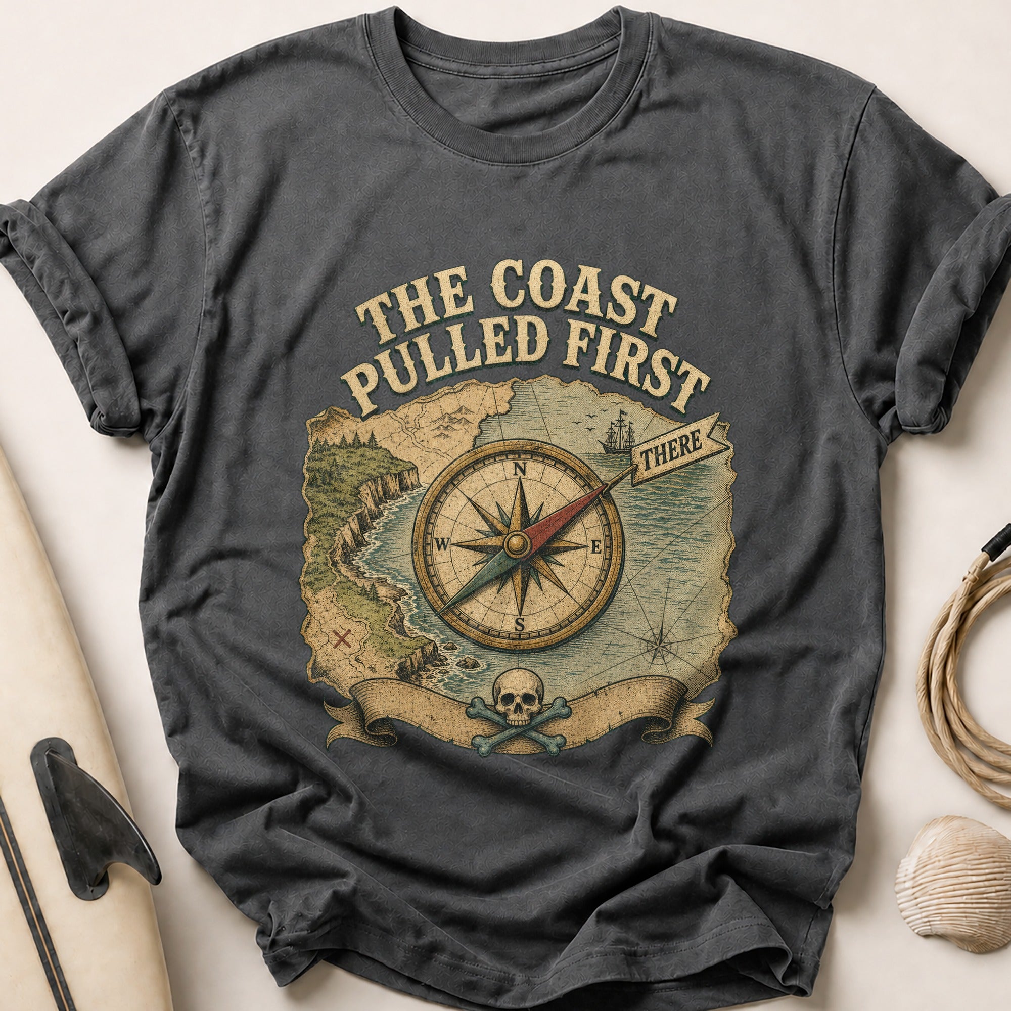 The Coast Pulled First Tee - Charcoal