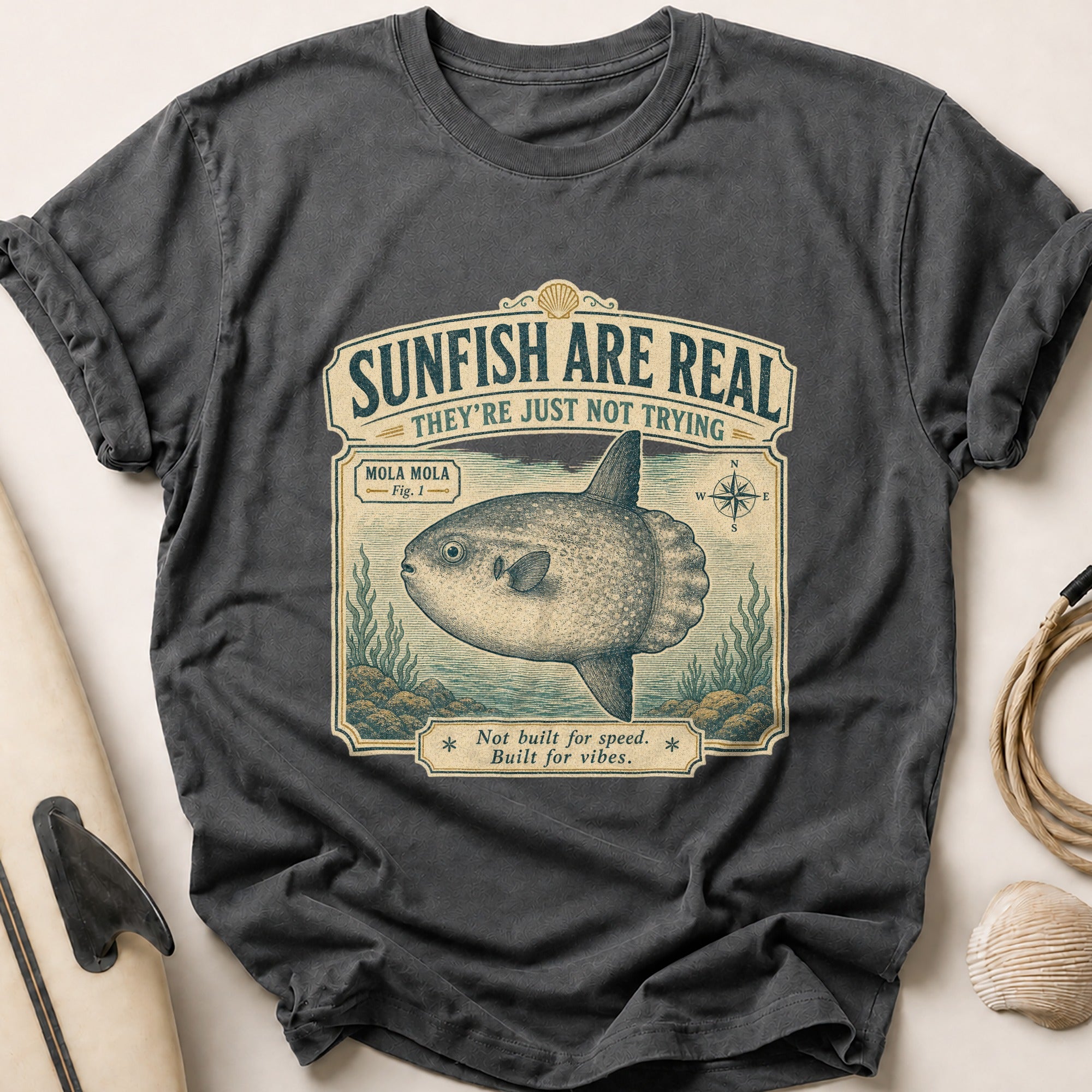 Sunfish Are Real Tee - Charcoal