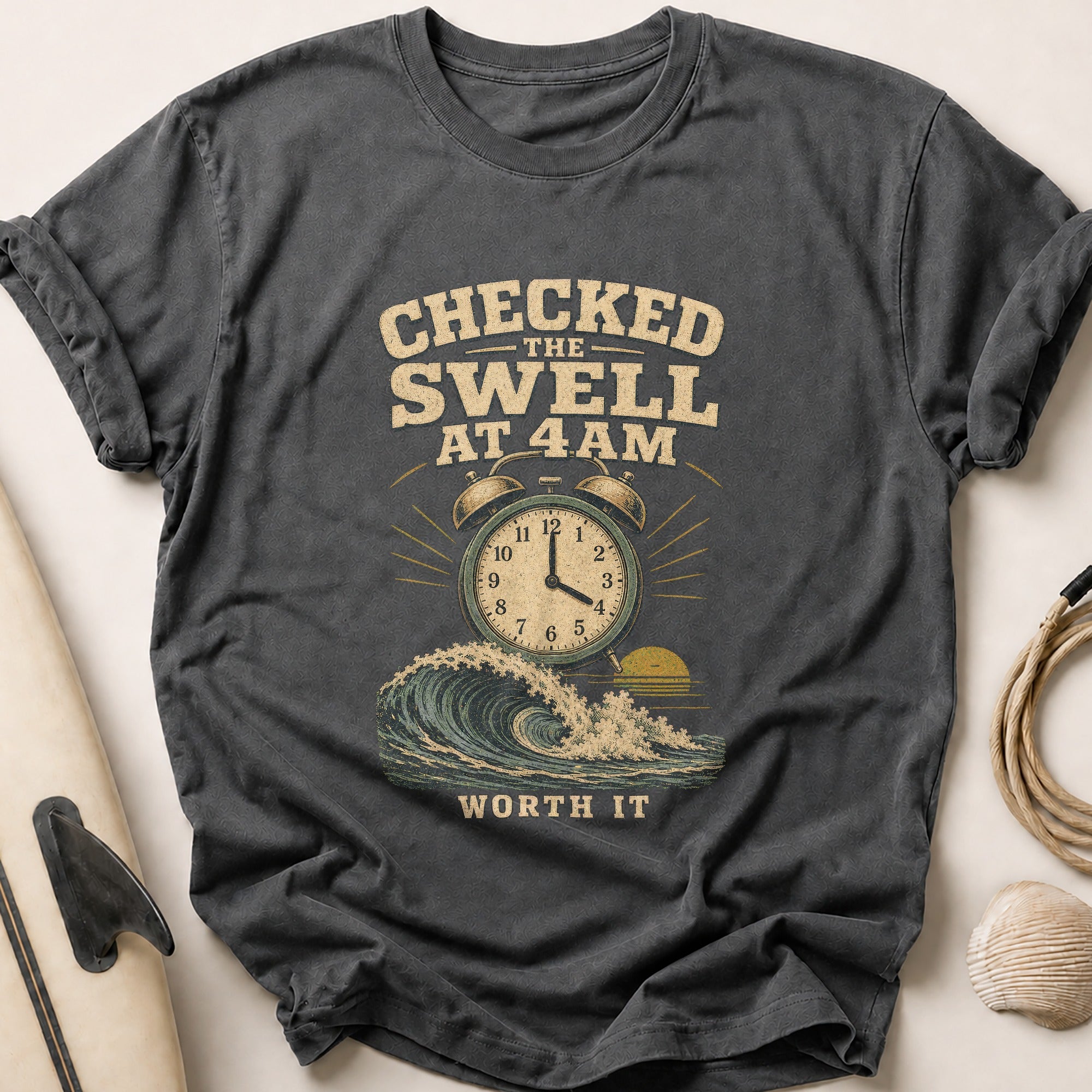 Checked The Swell Tee - Charcoal
