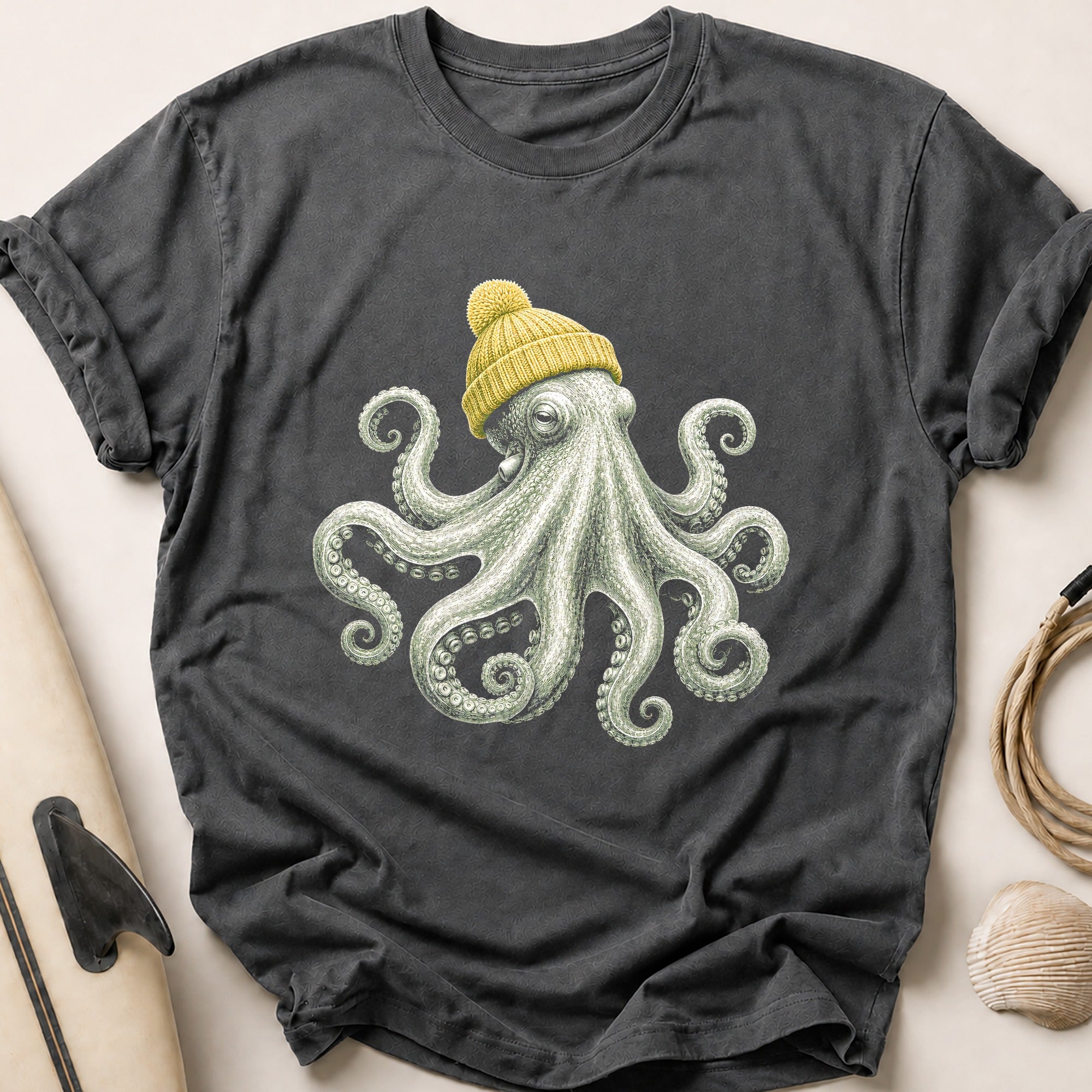 Cosy Octopus Tee - Charcoal