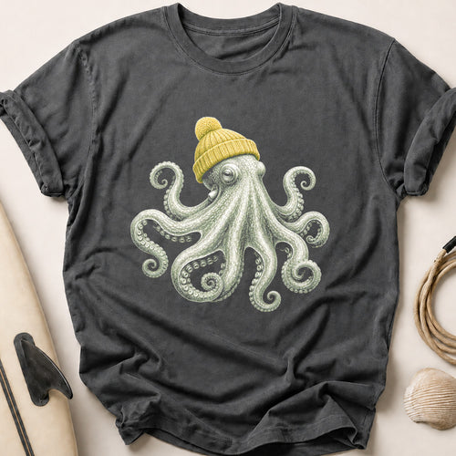 Cosy Octopus Tee - Charcoal