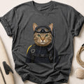 Diving Cat Tee - Charcoal
