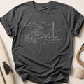 Dolphins Sailboat Sunset Tee - Charcoal