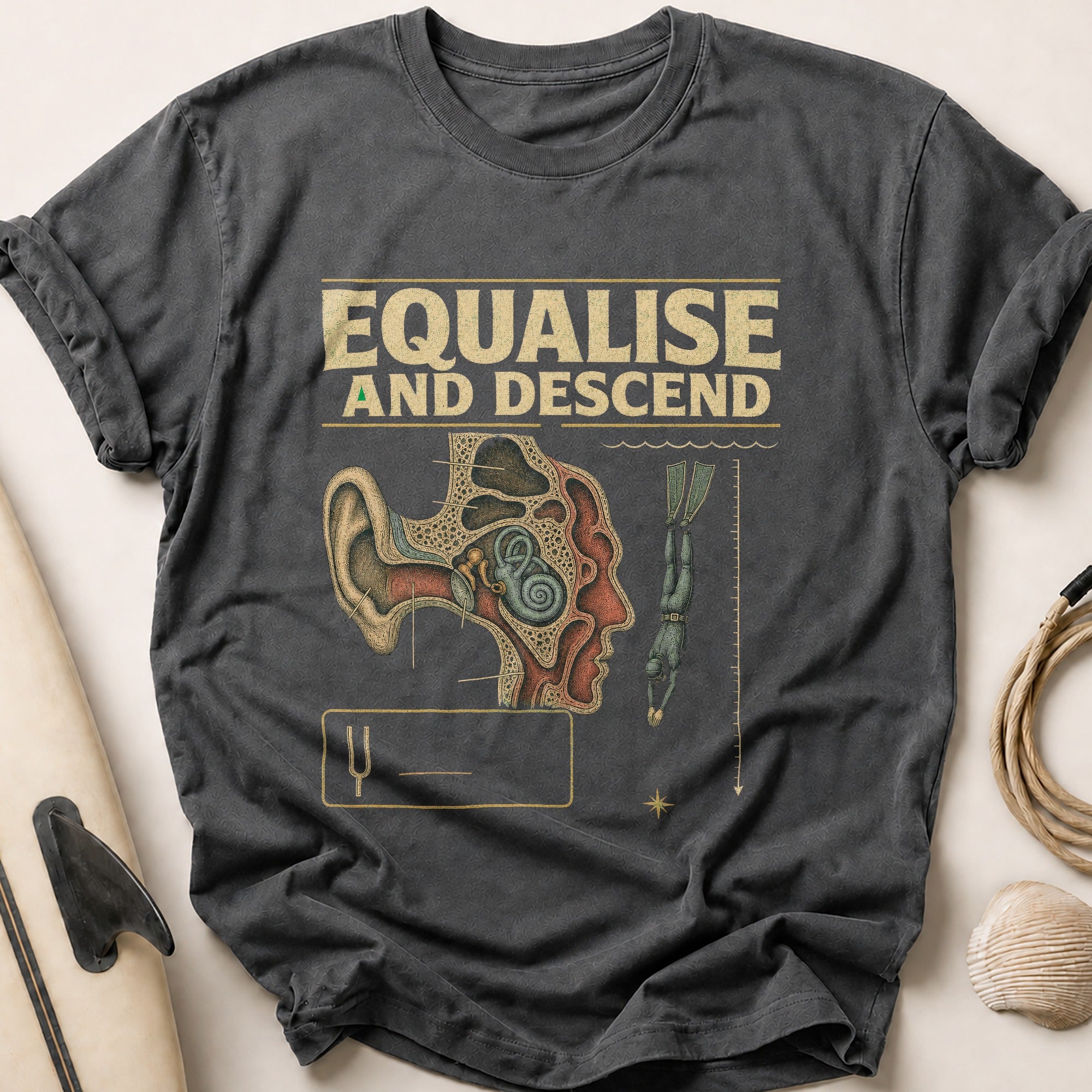 Equalise And Descend Tee - Charcoal