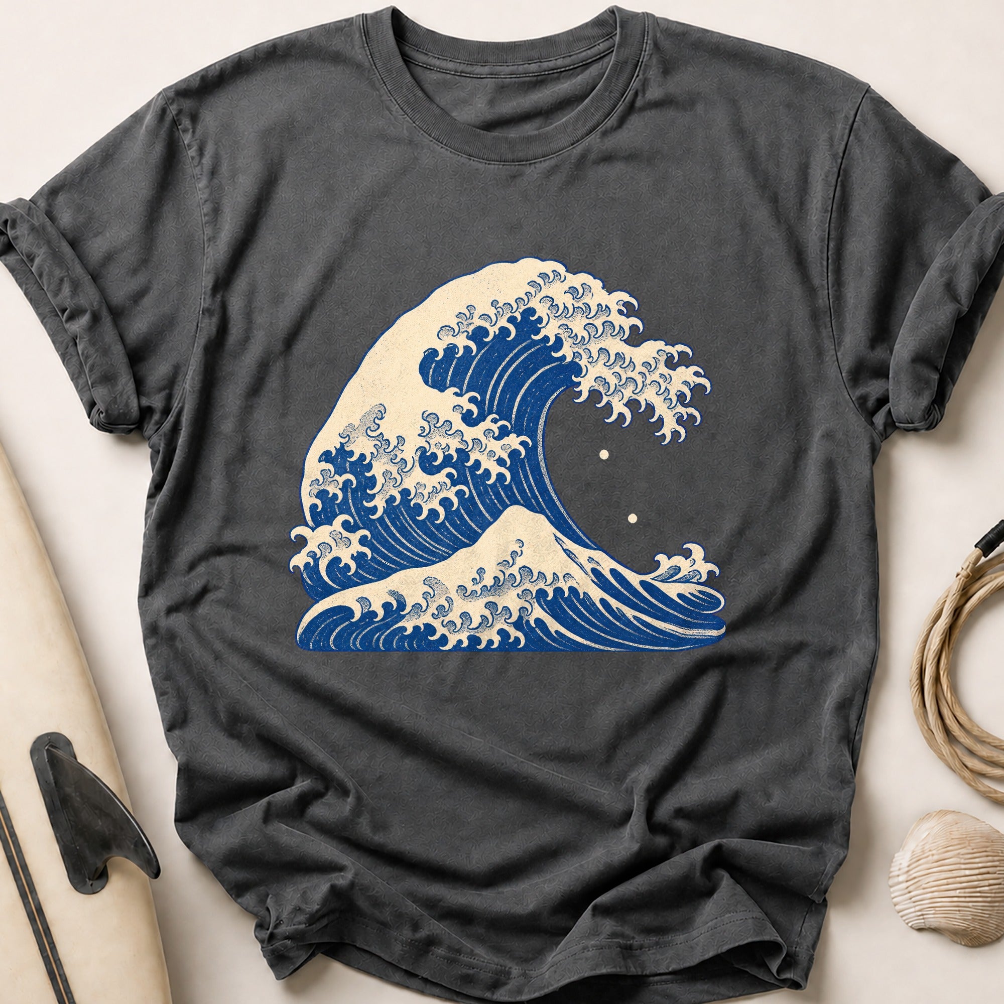 Great Wave Tee - Charcoal