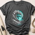 Great Wave Teal Tee - Charcoal