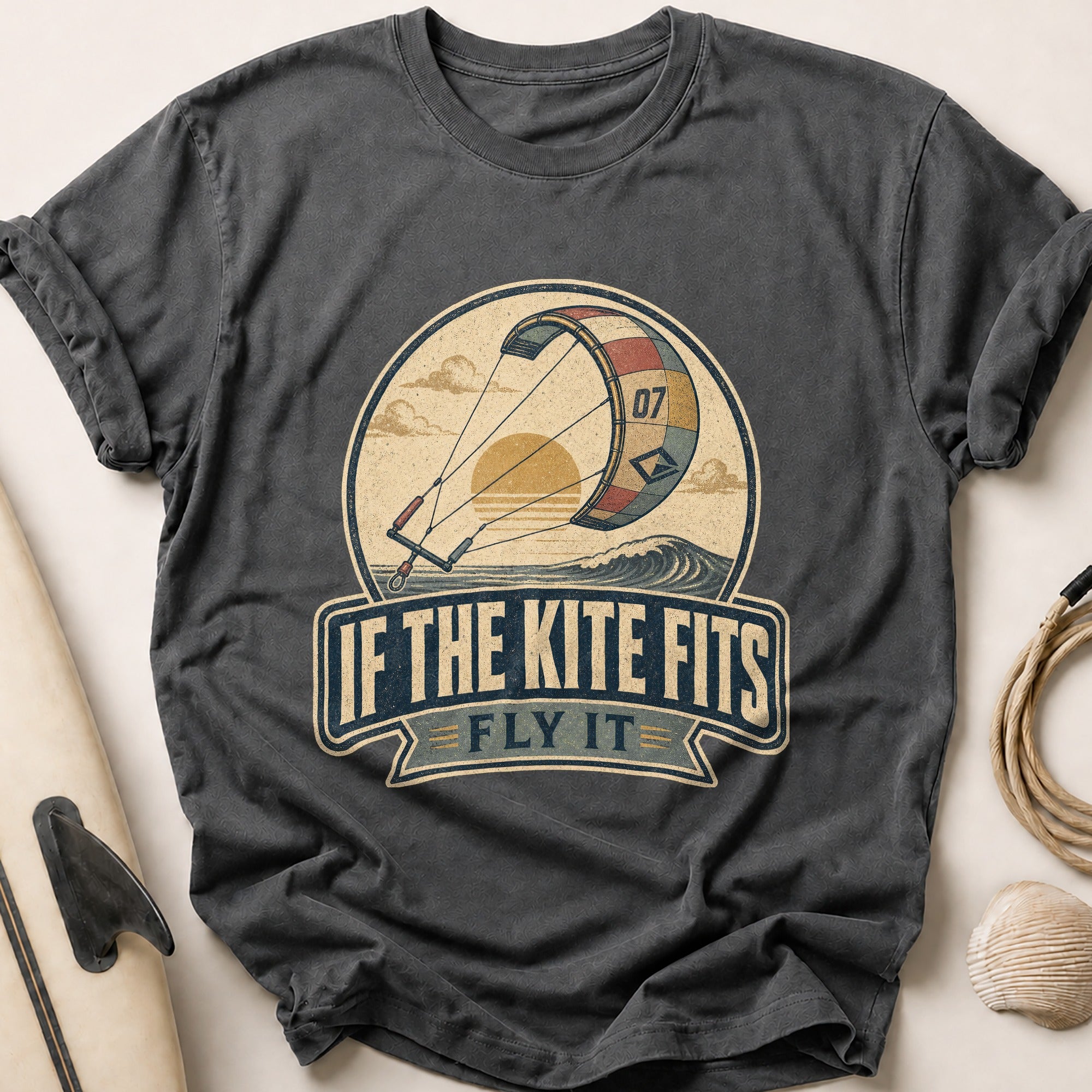 If The Kite Fits Tee - Charcoal