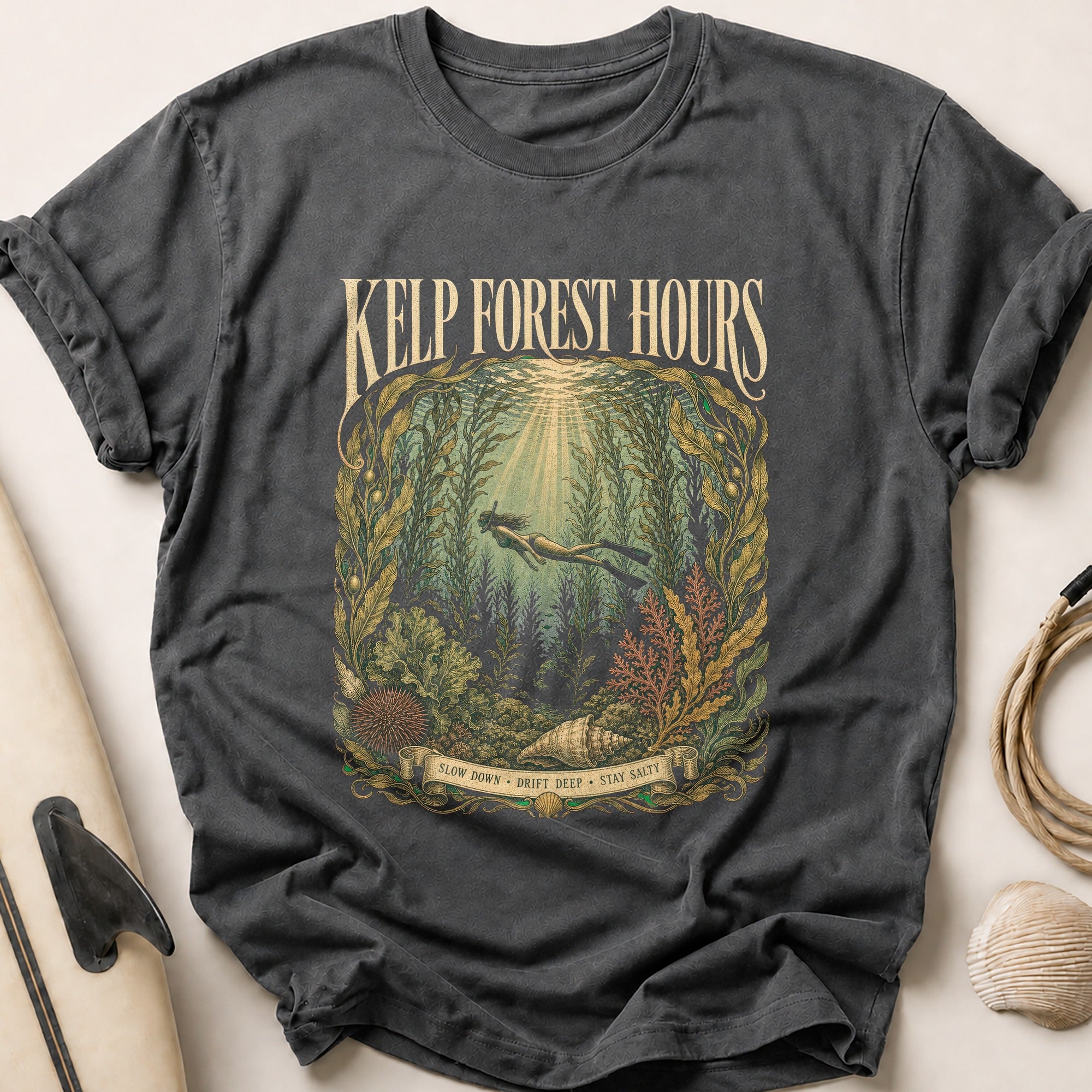 Kelp Forest Hours Tee - Charcoal