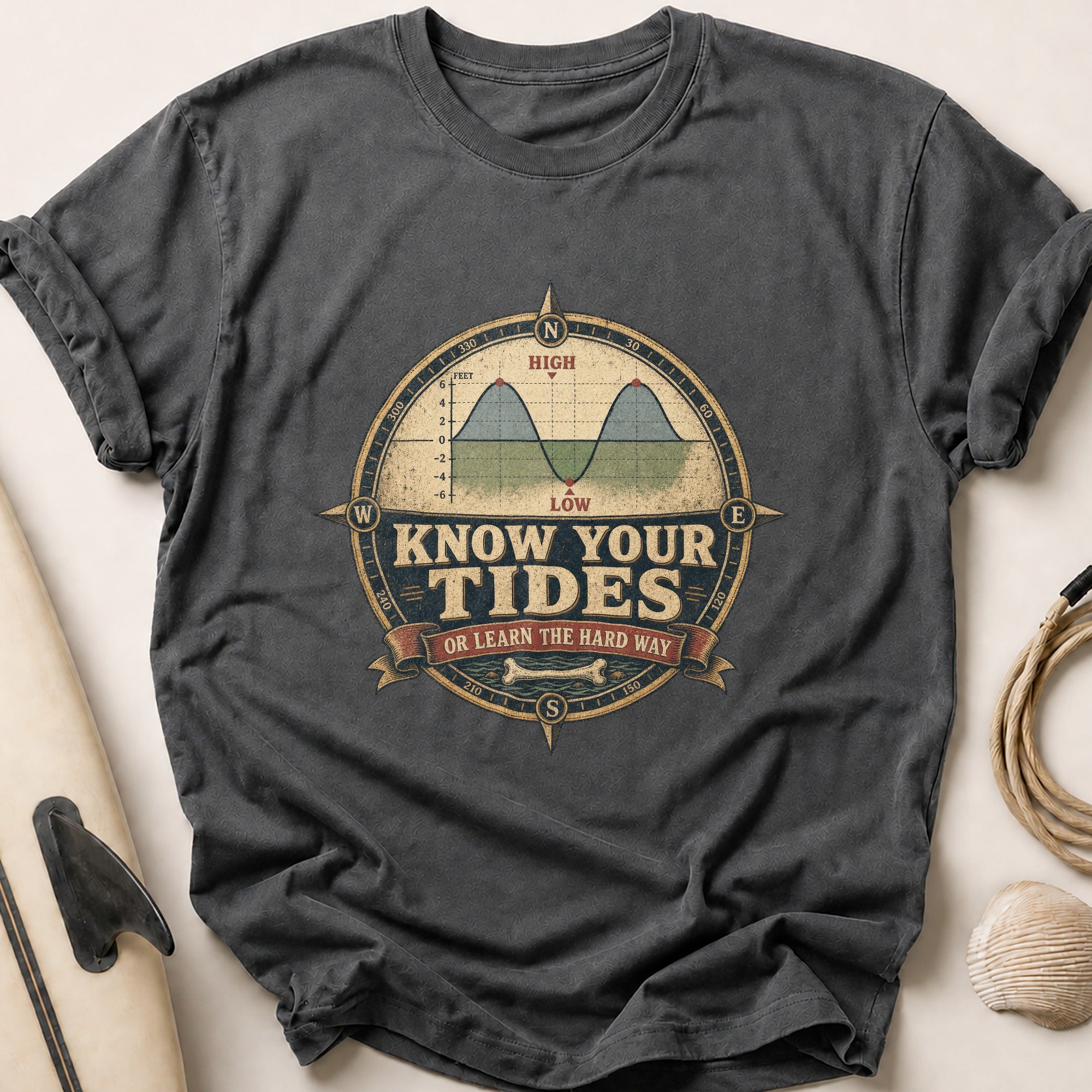 Know Your Tides Tee - Charcoal