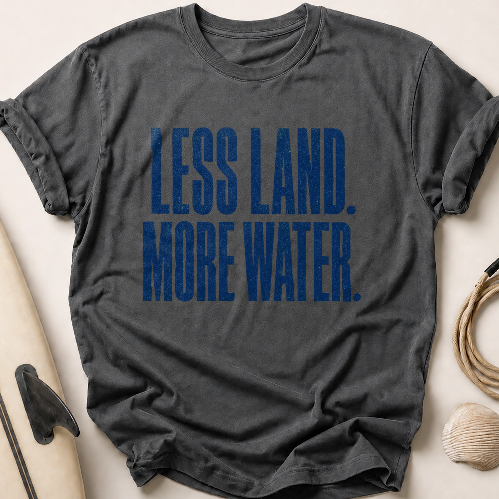 Less Land More Water Tee - Charcoal