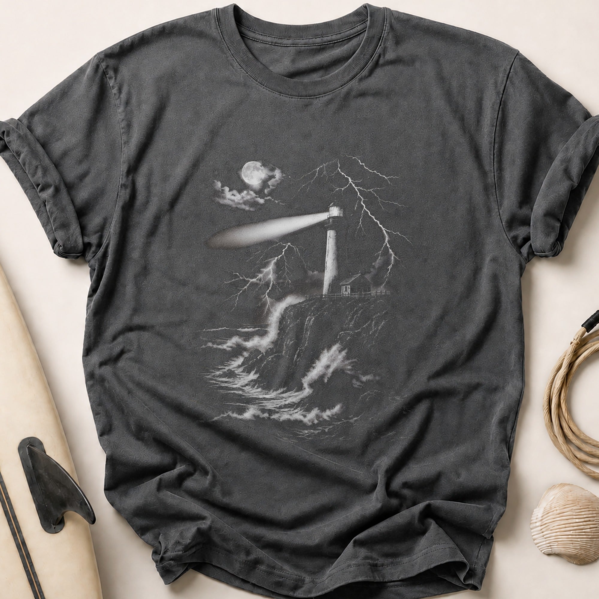 Lighthouse Storm Mono Tee - Charcoal