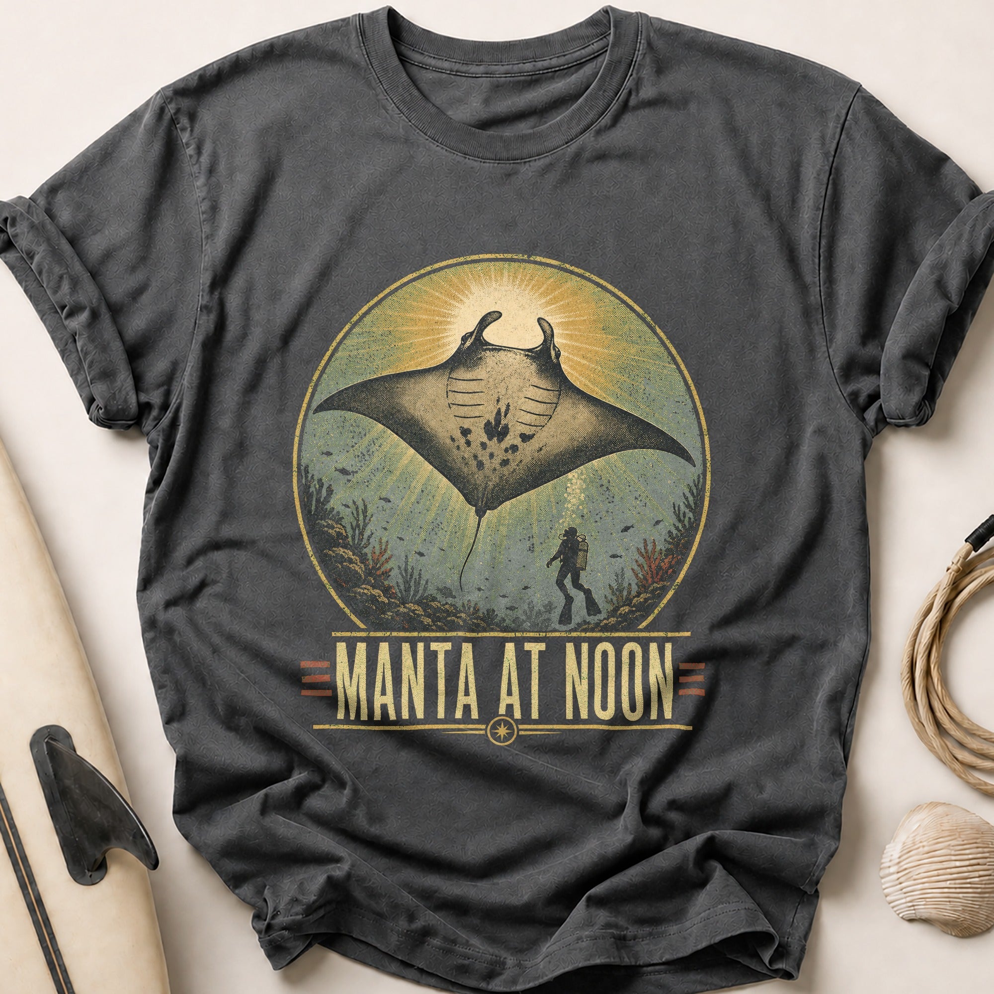 Manta At Noon Tee - Charcoal