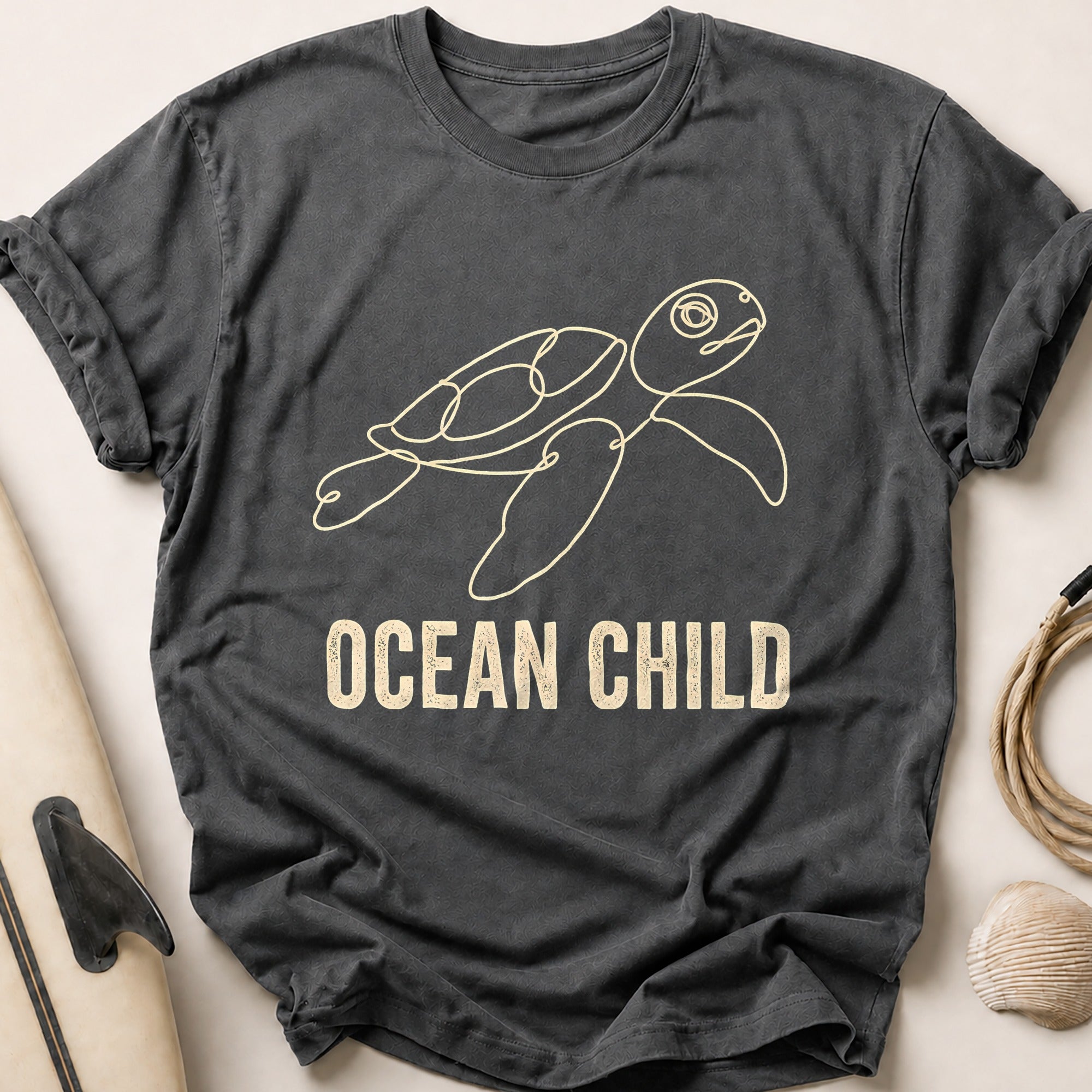 Ocean Child Tee - Charcoal