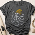 Octopus In A Beanie 65 Tee - Charcoal