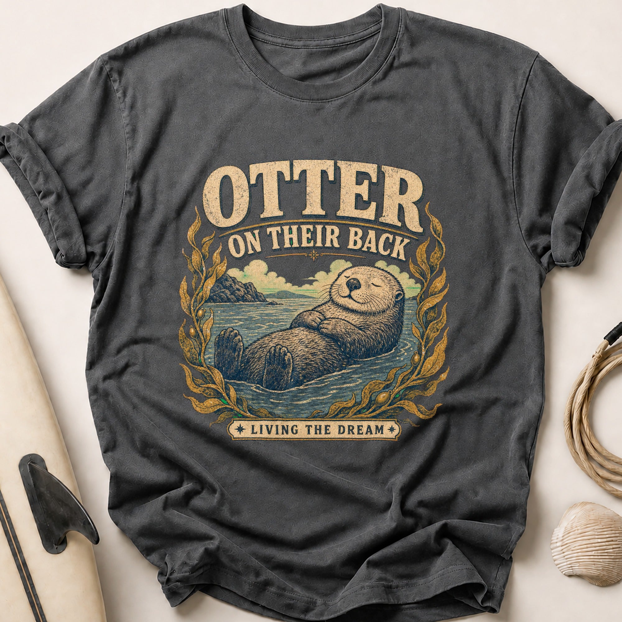 Otter Living The Dream Tee - Charcoal