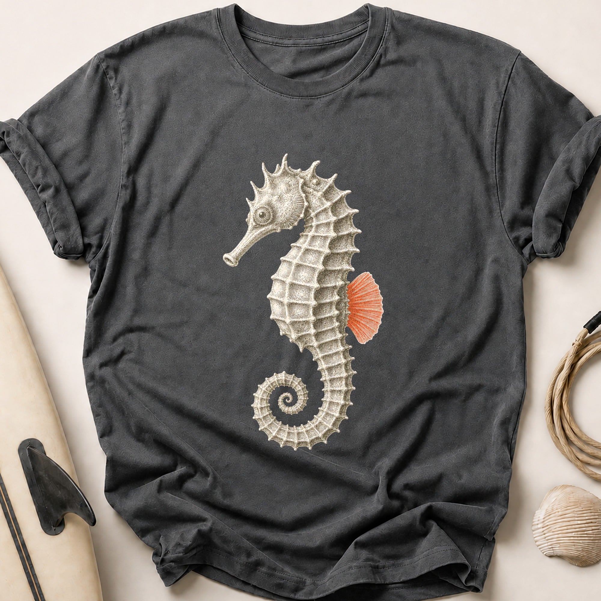 Seahorse Tee - Charcoal