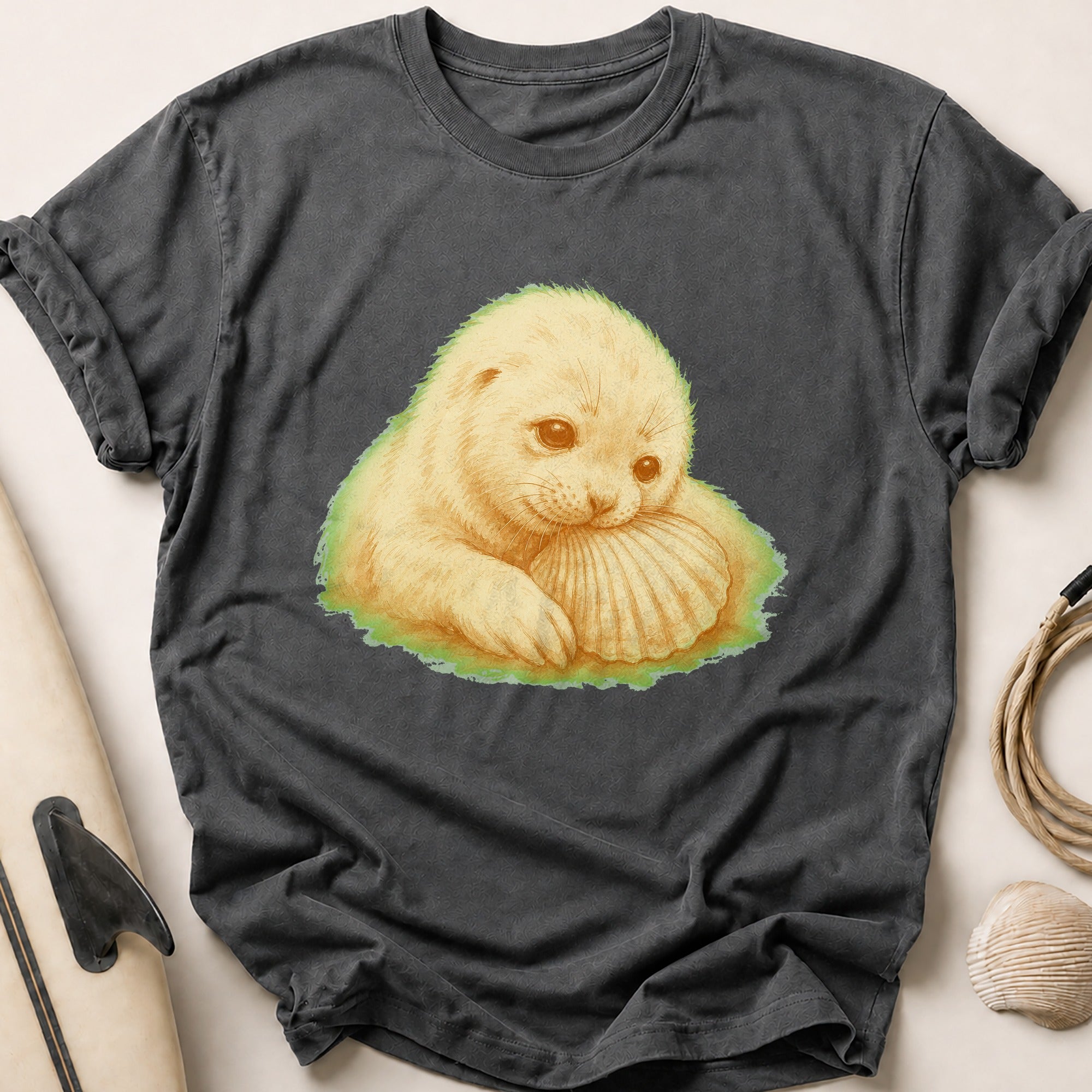 Seal Pup Shell Tee - Charcoal