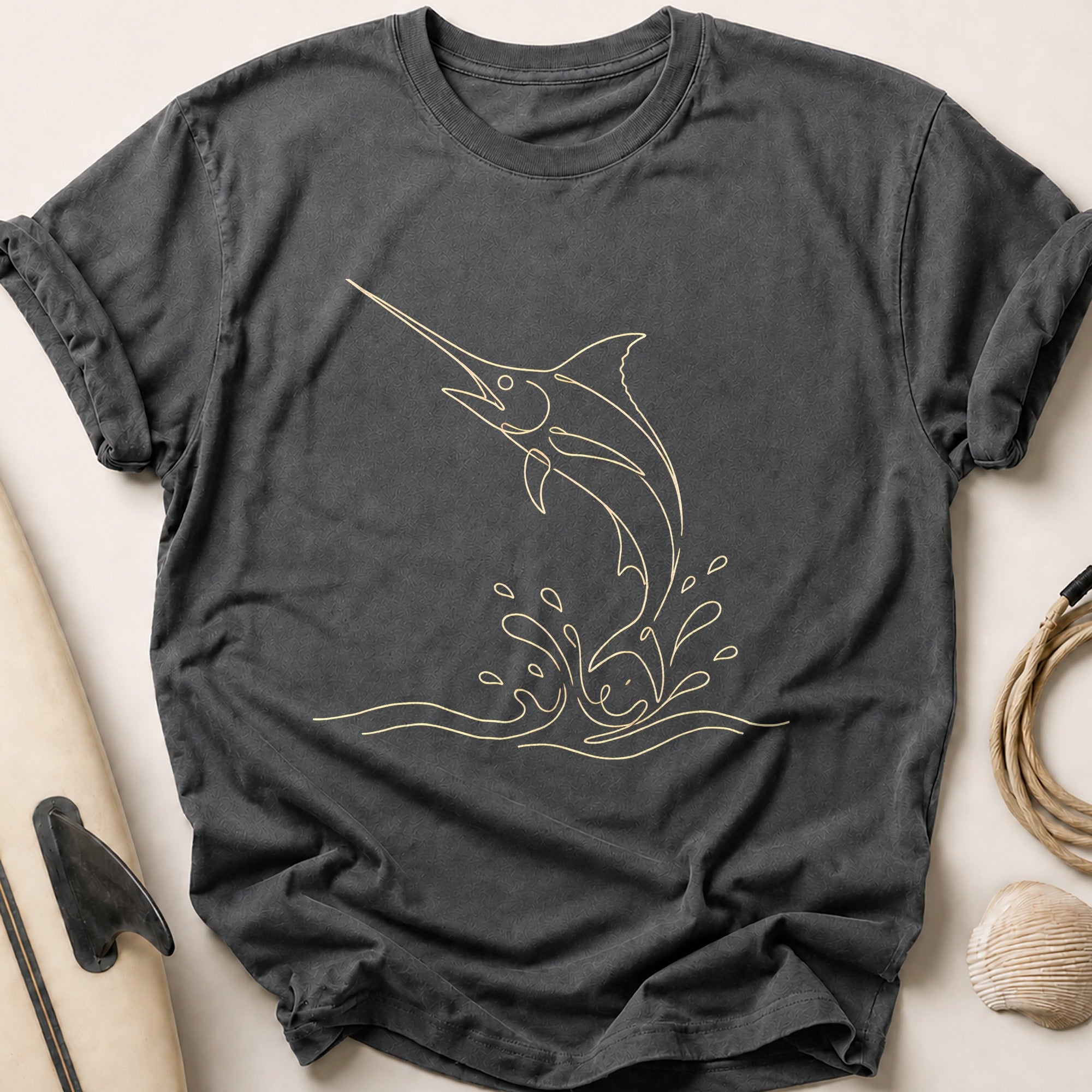 Swordfish Leap Tee - Charcoal