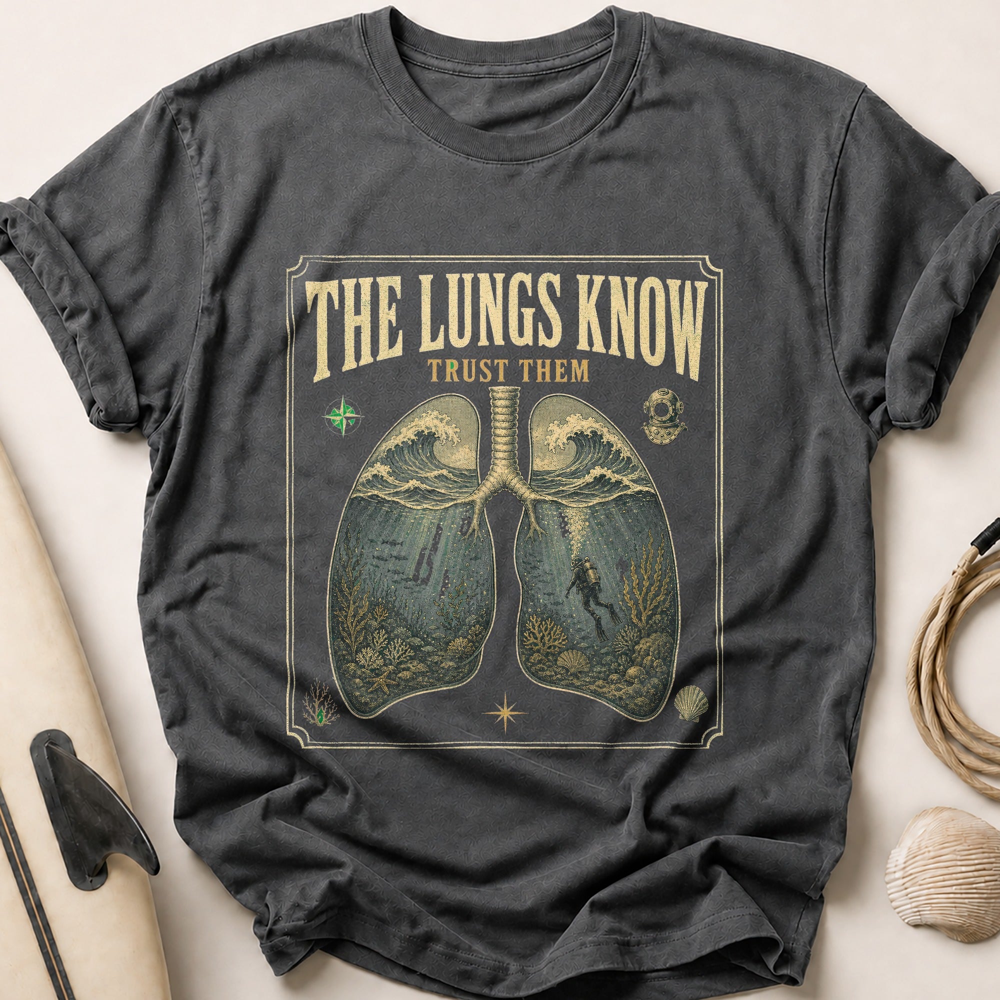 The Lungs Know Tee - Charcoal