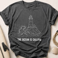 The Ocean Is Calling Tee - Charcoal