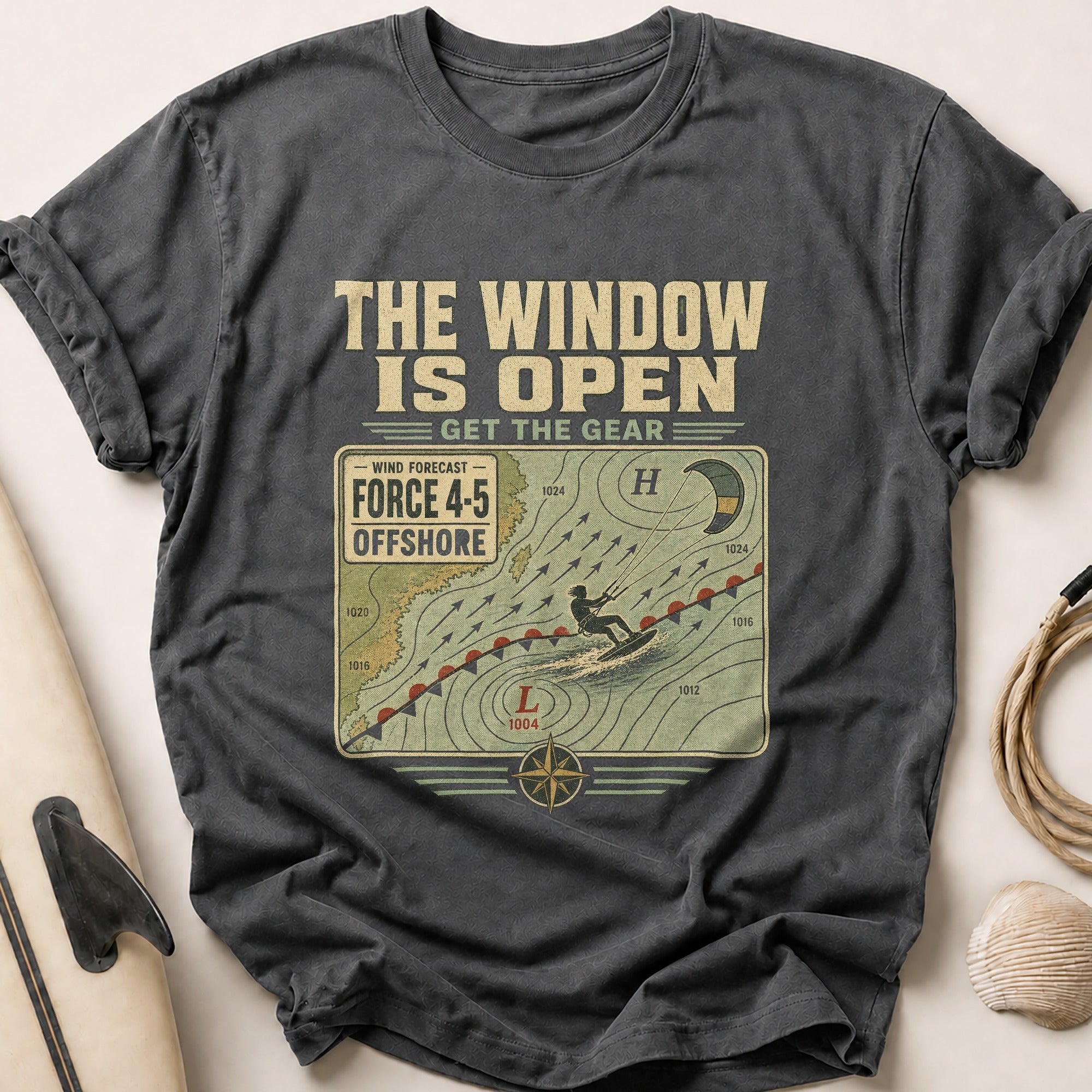 The Window Is Open Tee - Charcoal