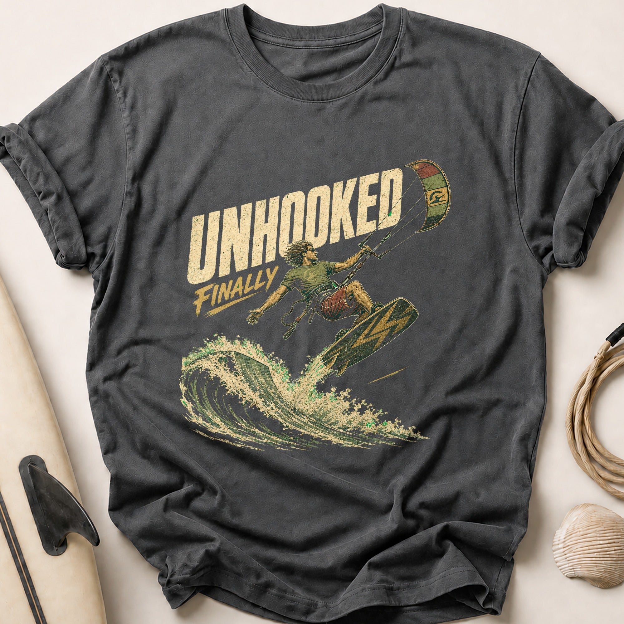 Unhooked Finally Tee - Charcoal