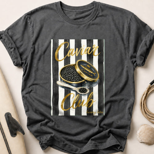 Caviar Club Bites Tee - Charcoal