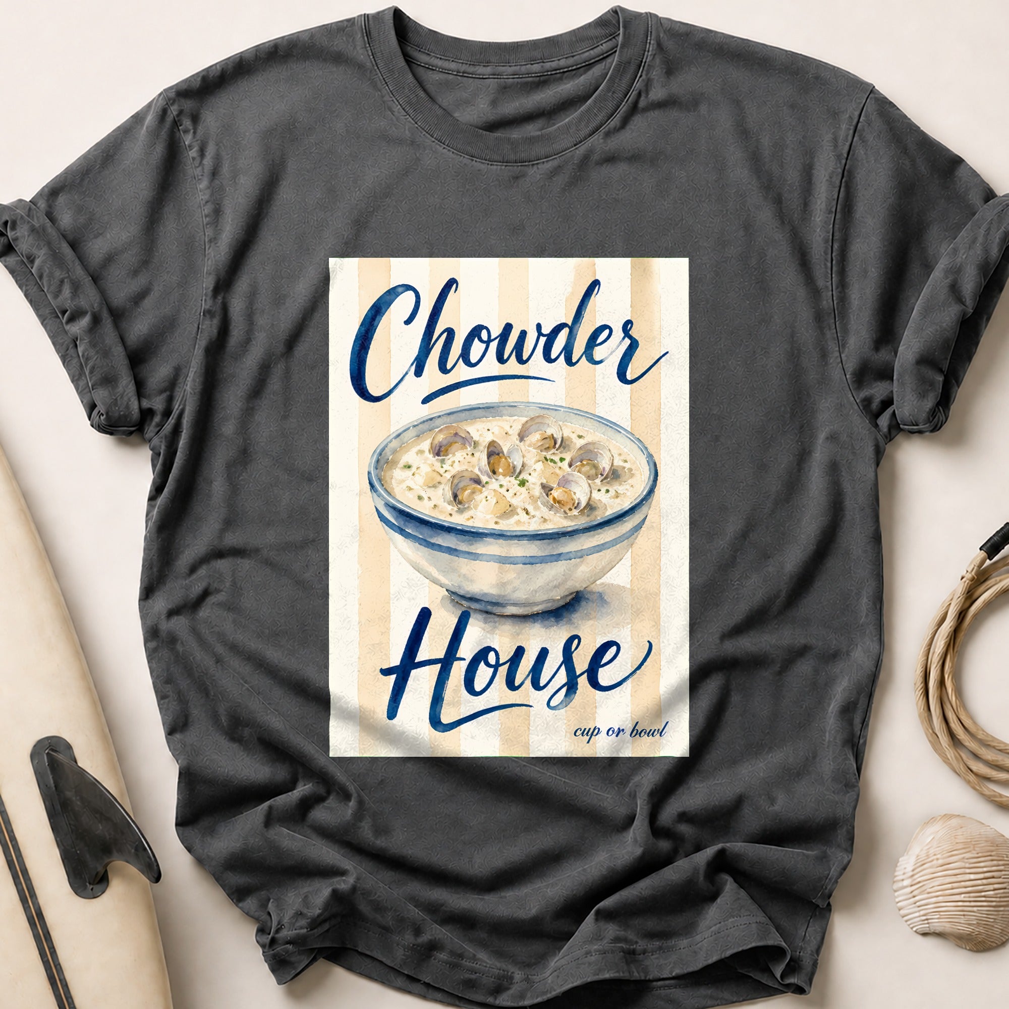 Chowder House Seafood Soup Tee - Charcoal