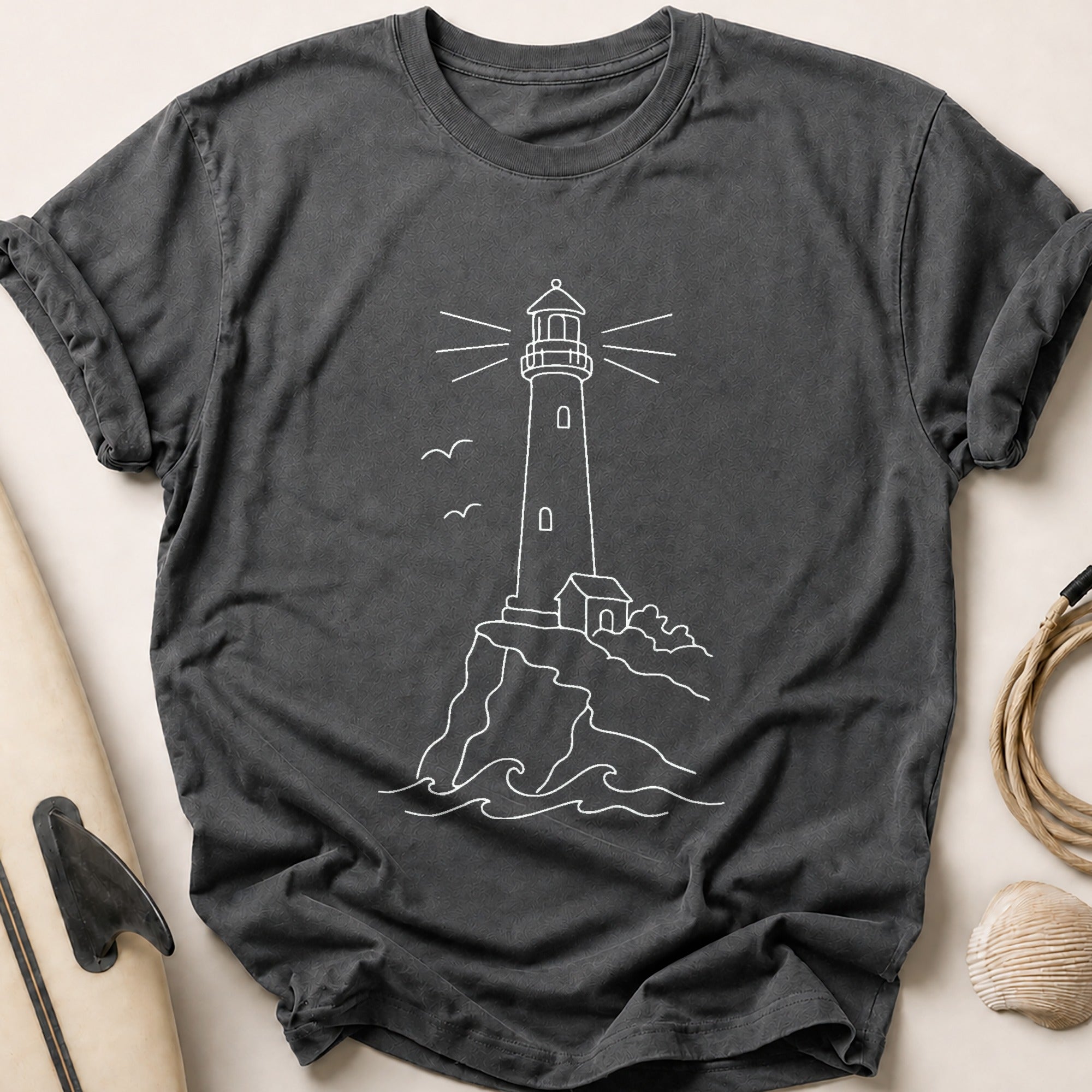 Lighthouse Cliff Tee - Charcoal