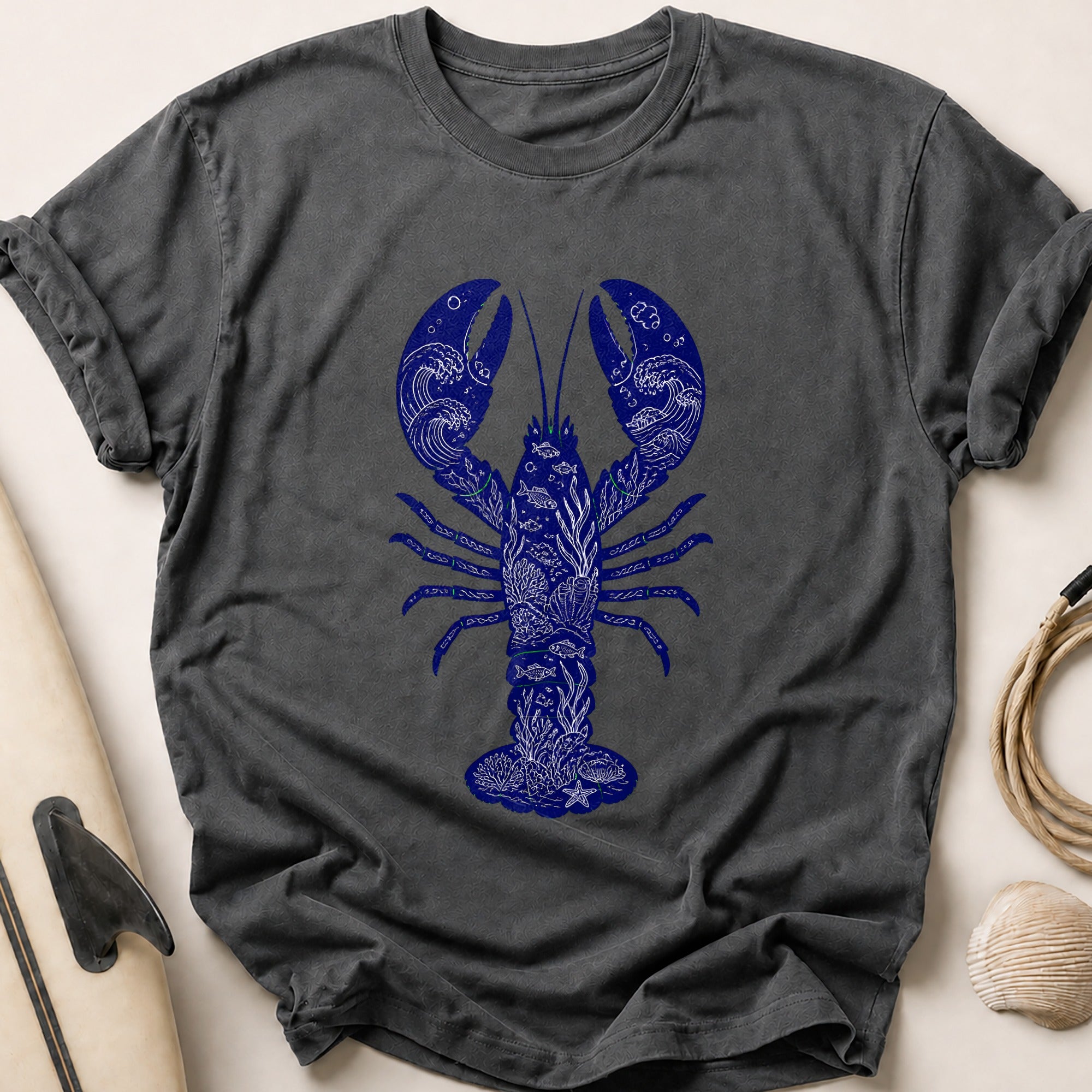 Lobster Ocean Seafood Creature Tee - Charcoal