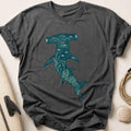 Ocean Shark Marine Life Fishing Tee - Charcoal