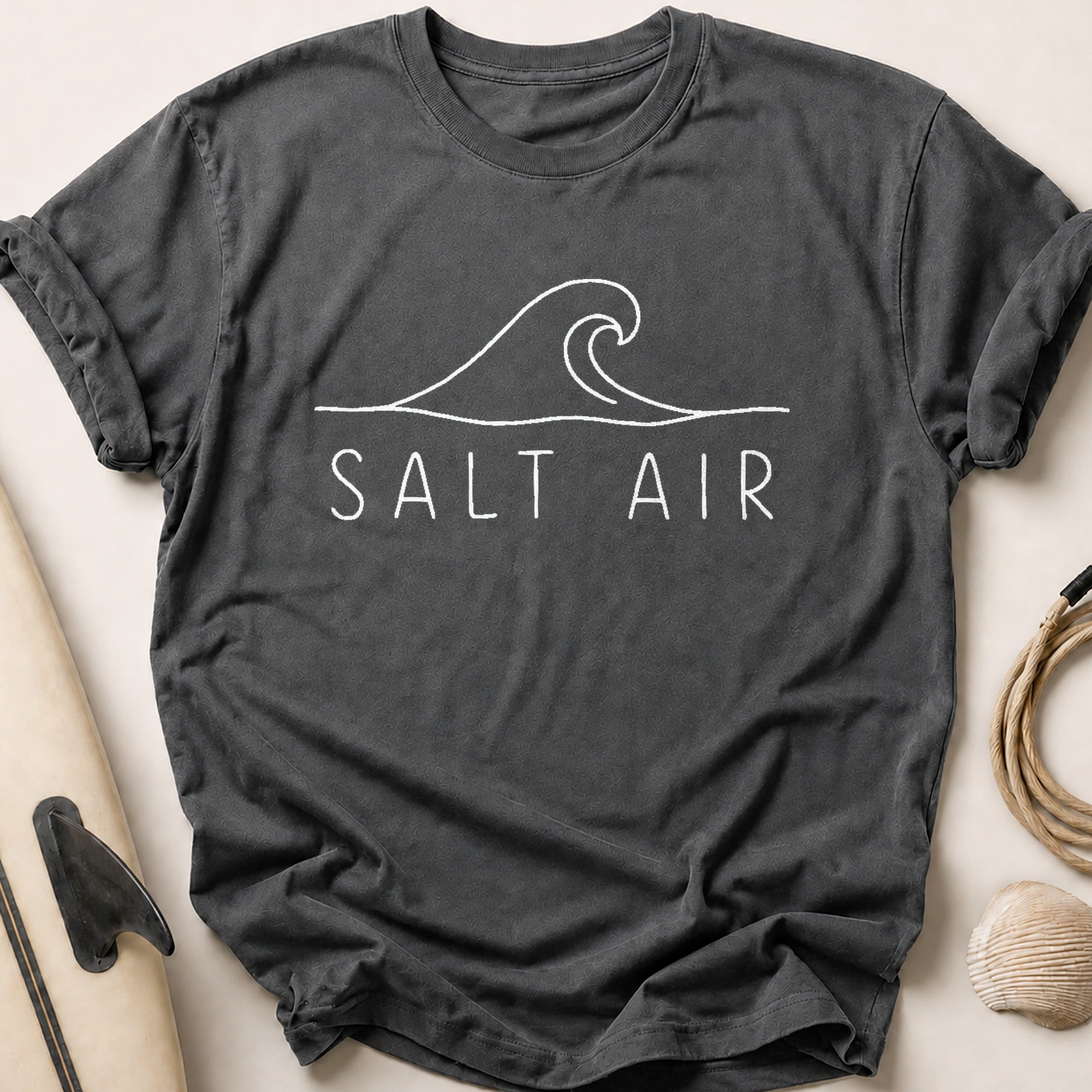 Salt Air Wave Tee - Charcoal