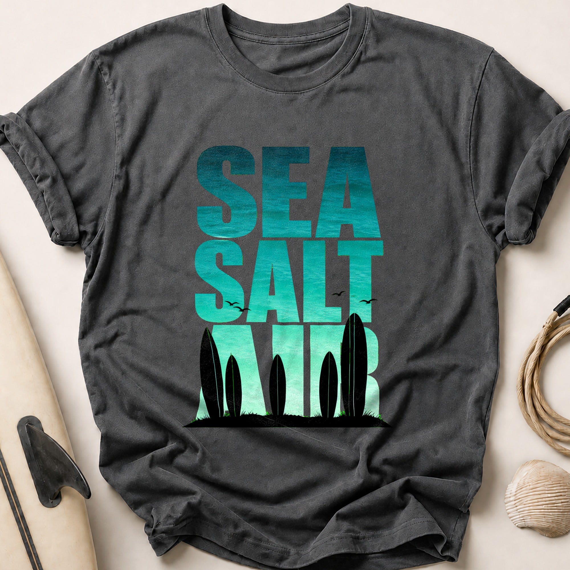 Sea Salt Cactus Desert Vintage Tee - Charcoal