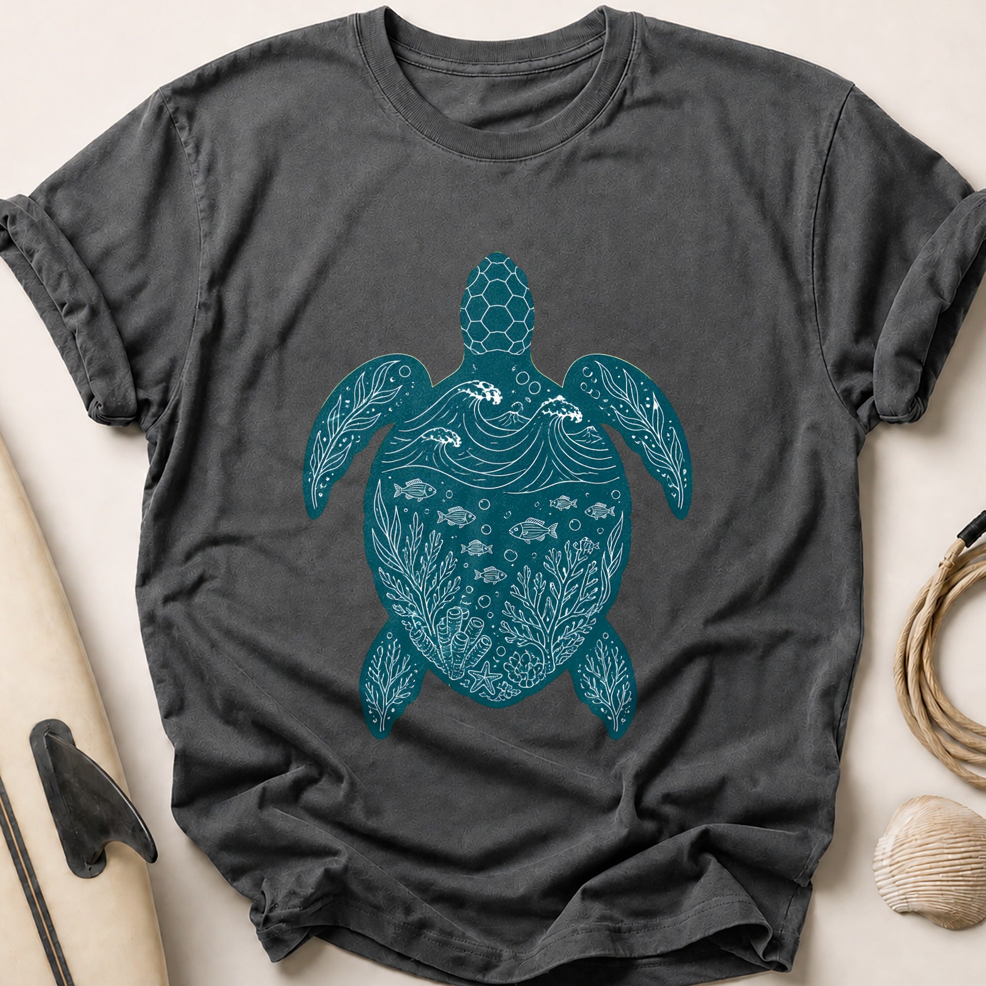 Sea Turtle Ocean Marine Tee - Charcoal