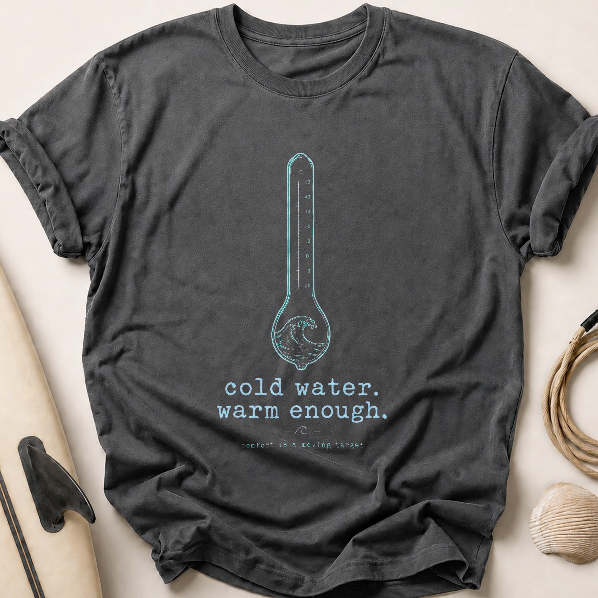 cold water. warm enough. Tee - Charcoal