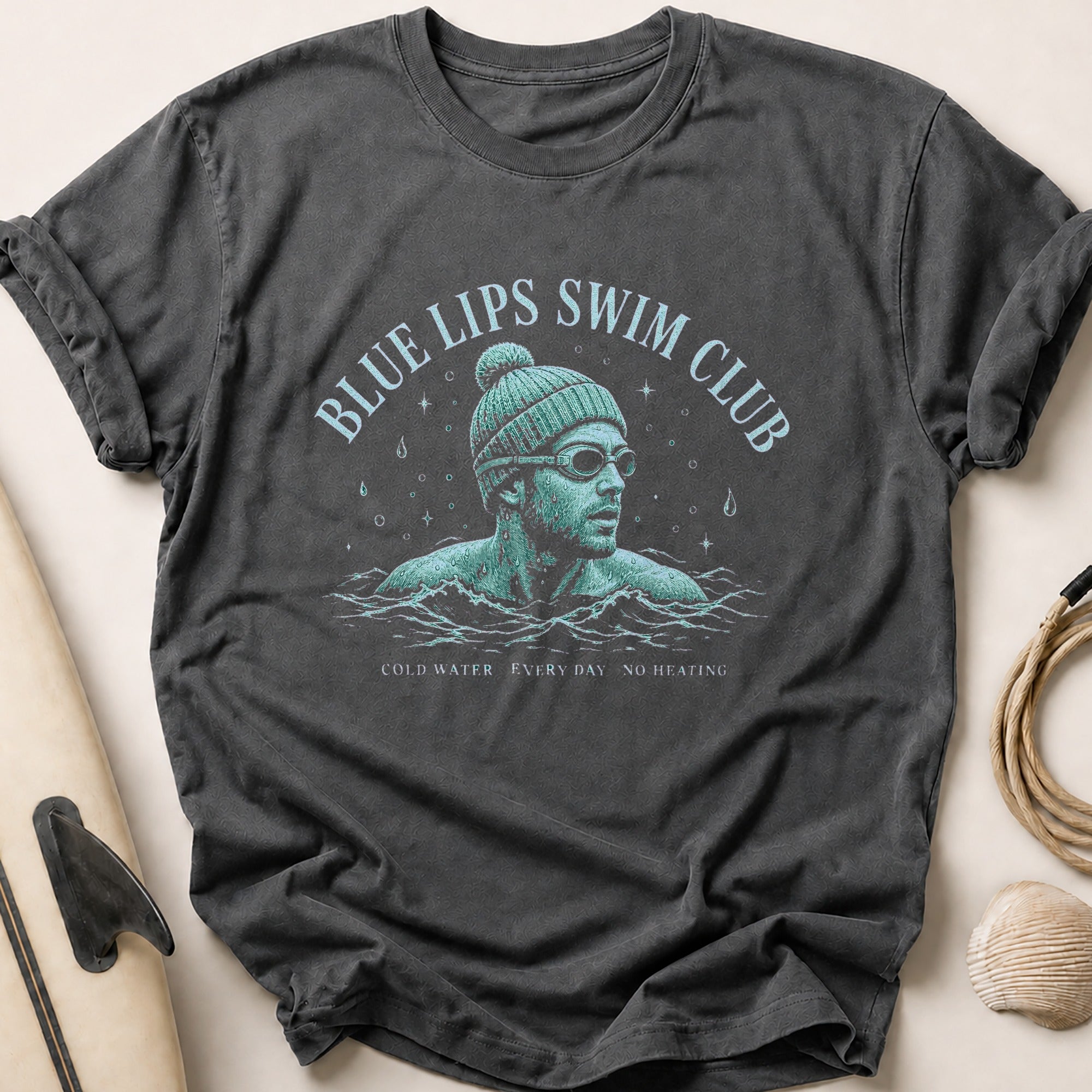 BLUE LIPS SWIM CLUB Tee - Charcoal