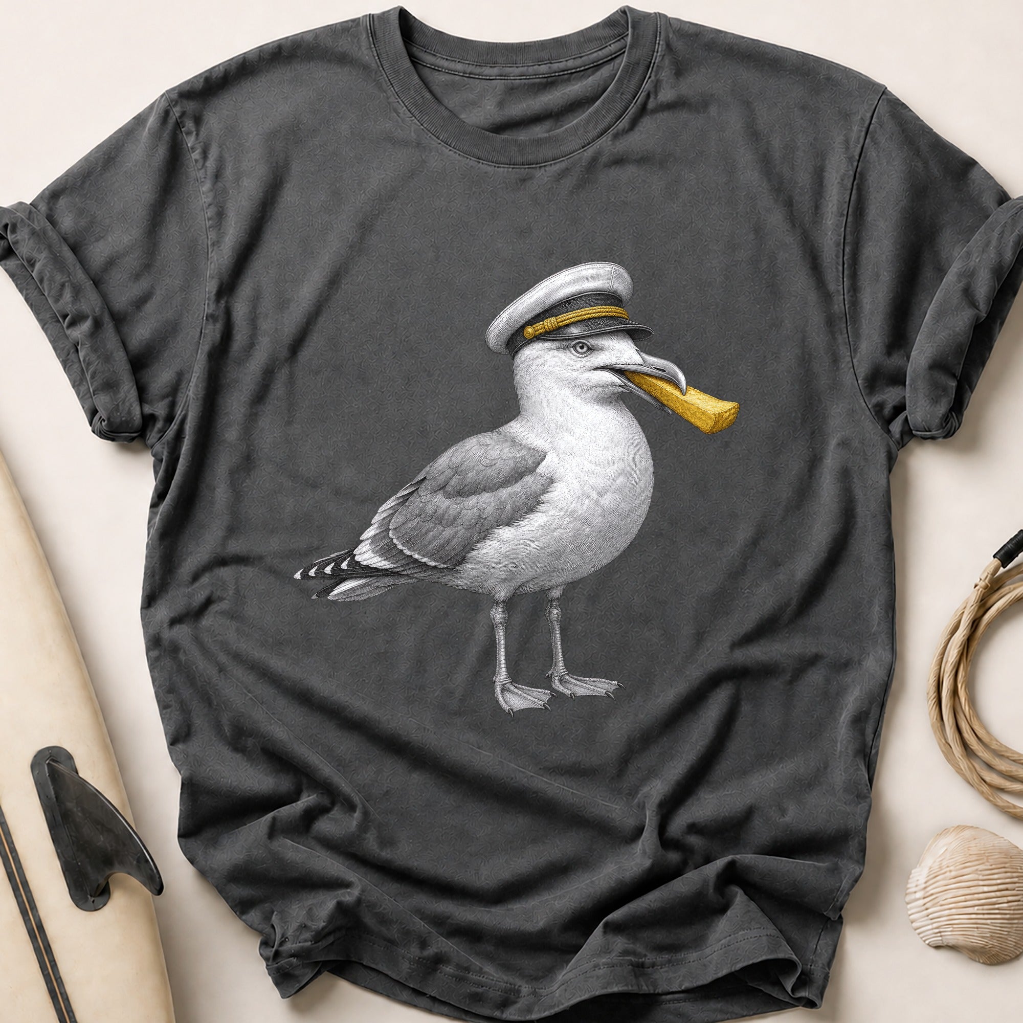 Chip Shop Captain Tee - Charcoal