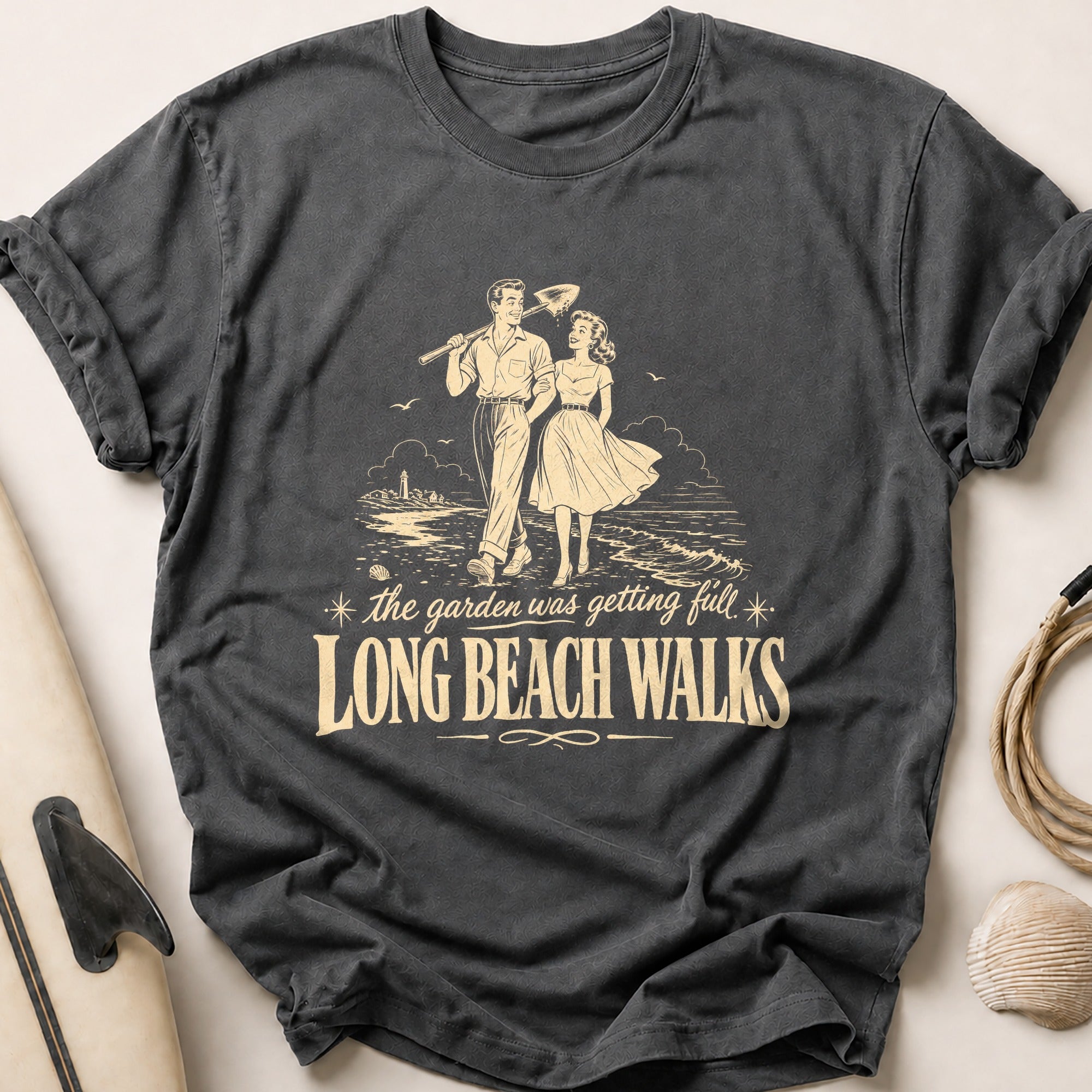 LONG BEACH WALKS Tee - Charcoal