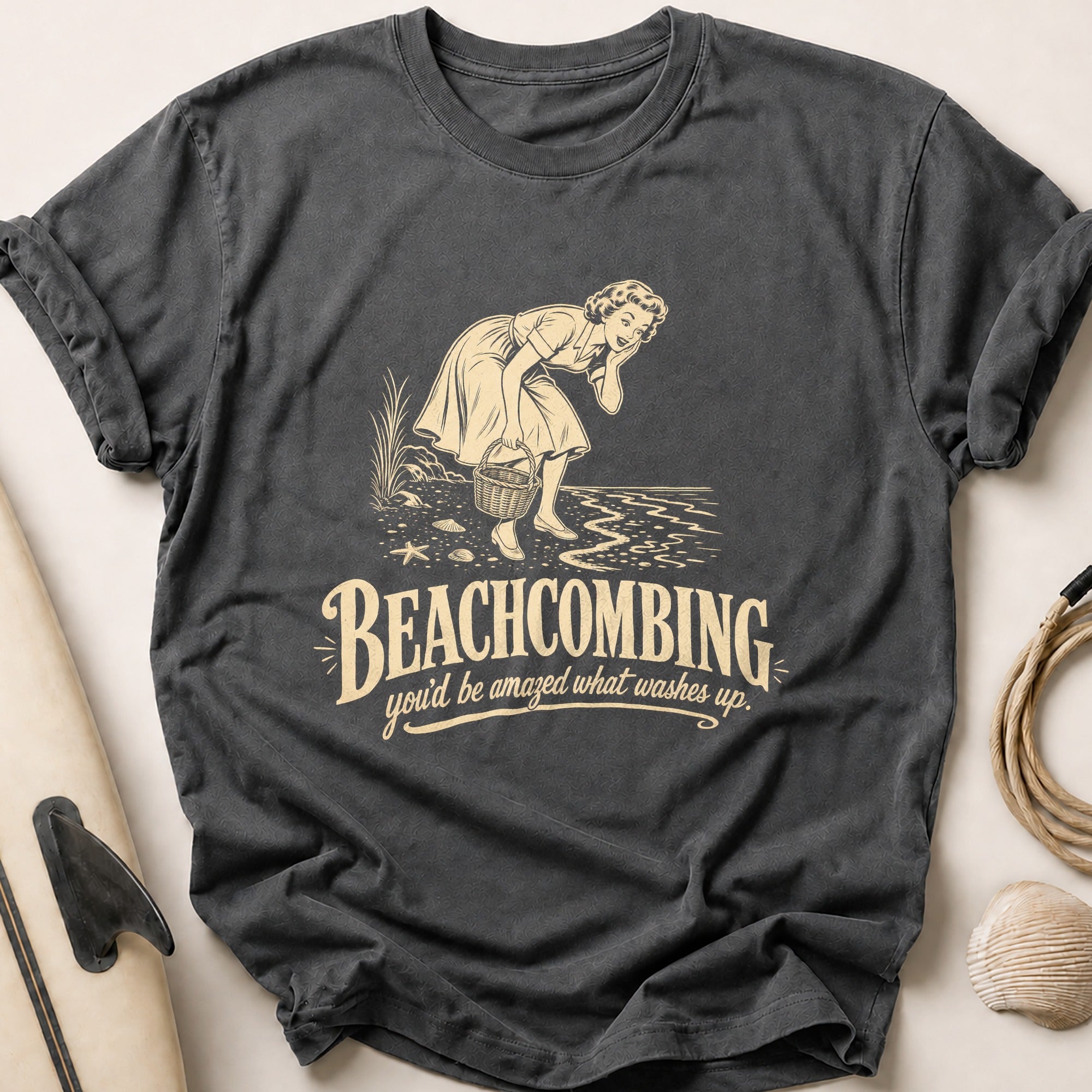 BEACHCOMBING Tee - Charcoal