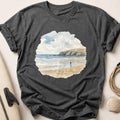 Watercolour Beach Bands Tee - Charcoal