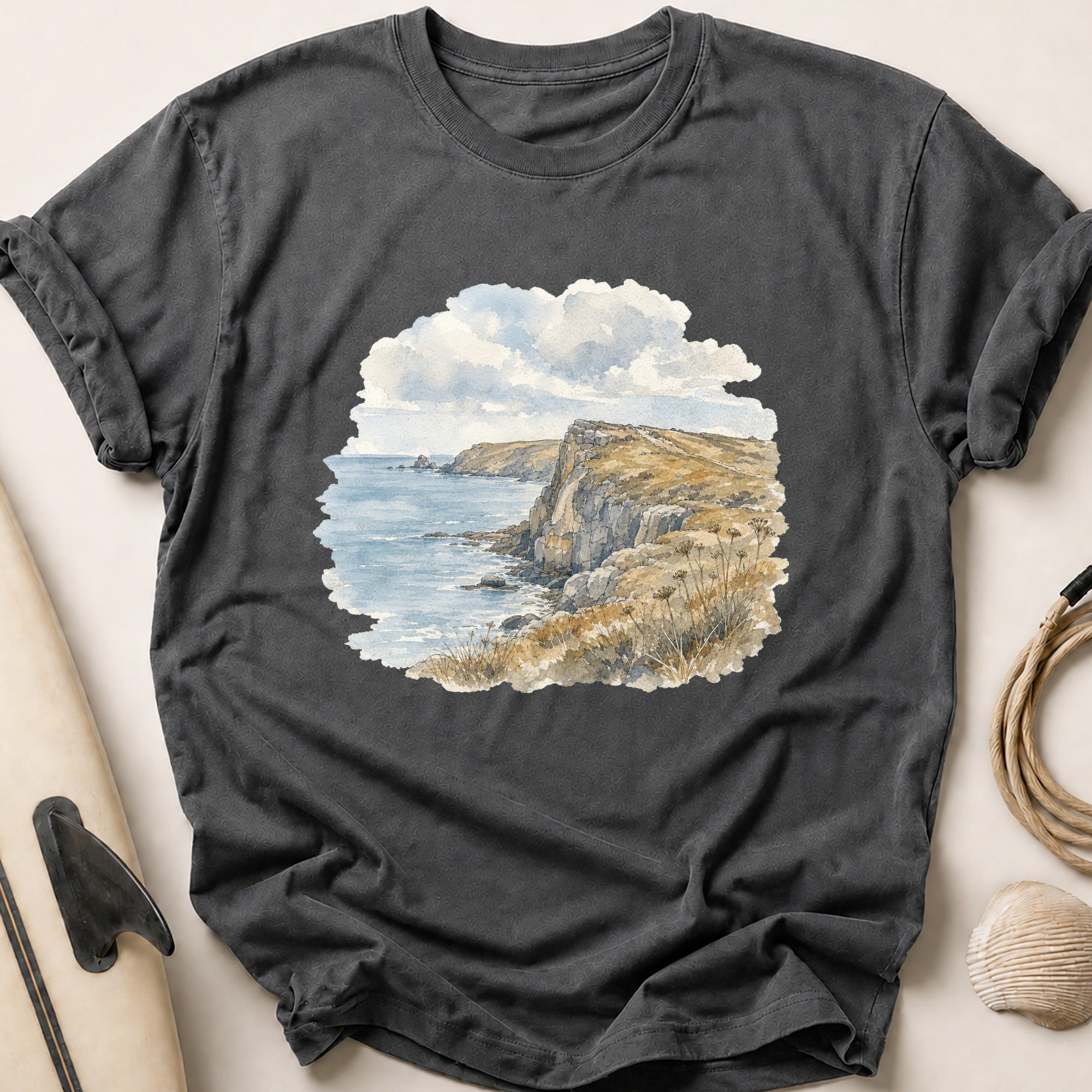 Watercolour Headland Tee - Charcoal