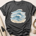 Watercolour Rolling Swell Tee - Charcoal