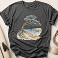 Watercolour Windswept Pine Tee - Charcoal